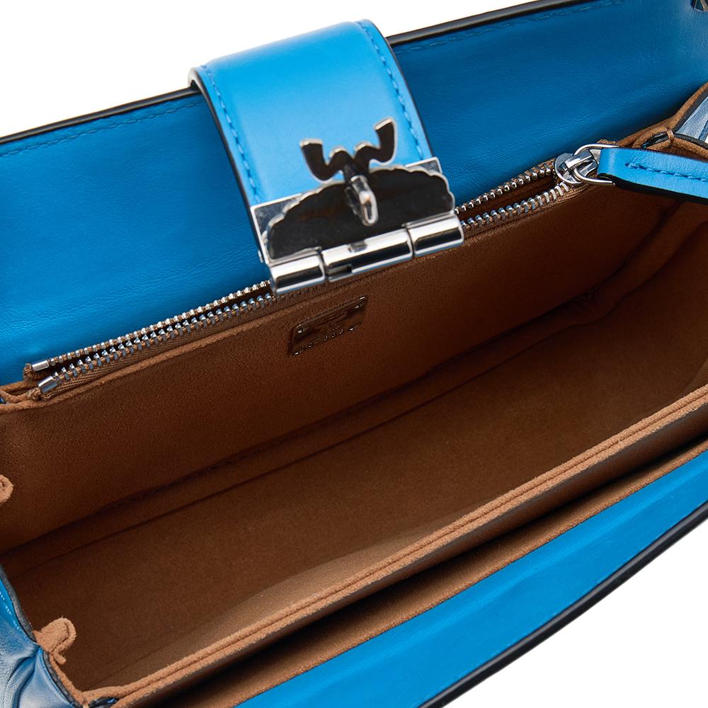 MCM Blue Leather Studded Box Shoulder Bag 2