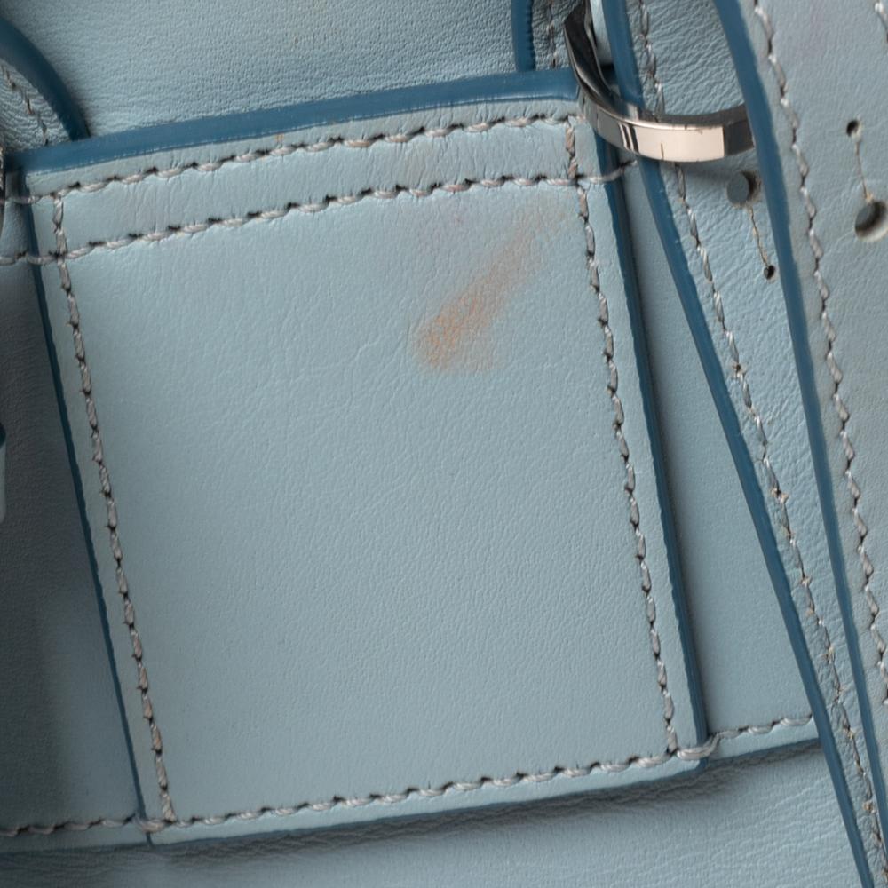MCM Blue Leather X Mini Studded Strak-Bebe Boo Backpack For Sale 2