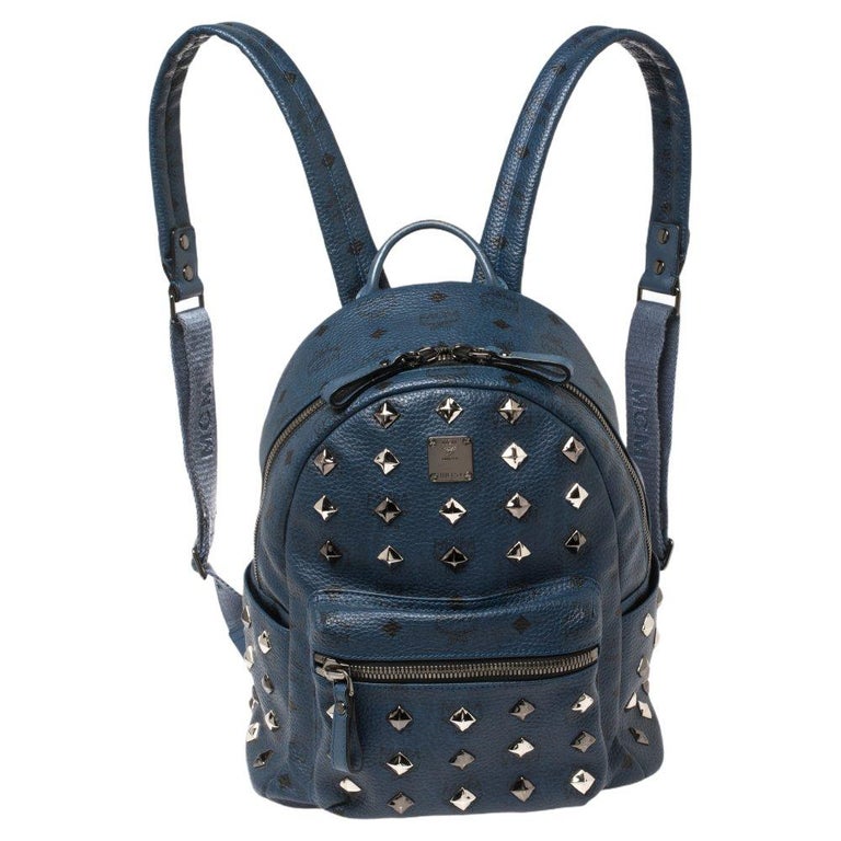 MCM Stark Visetos Backpack Bag Black For Women