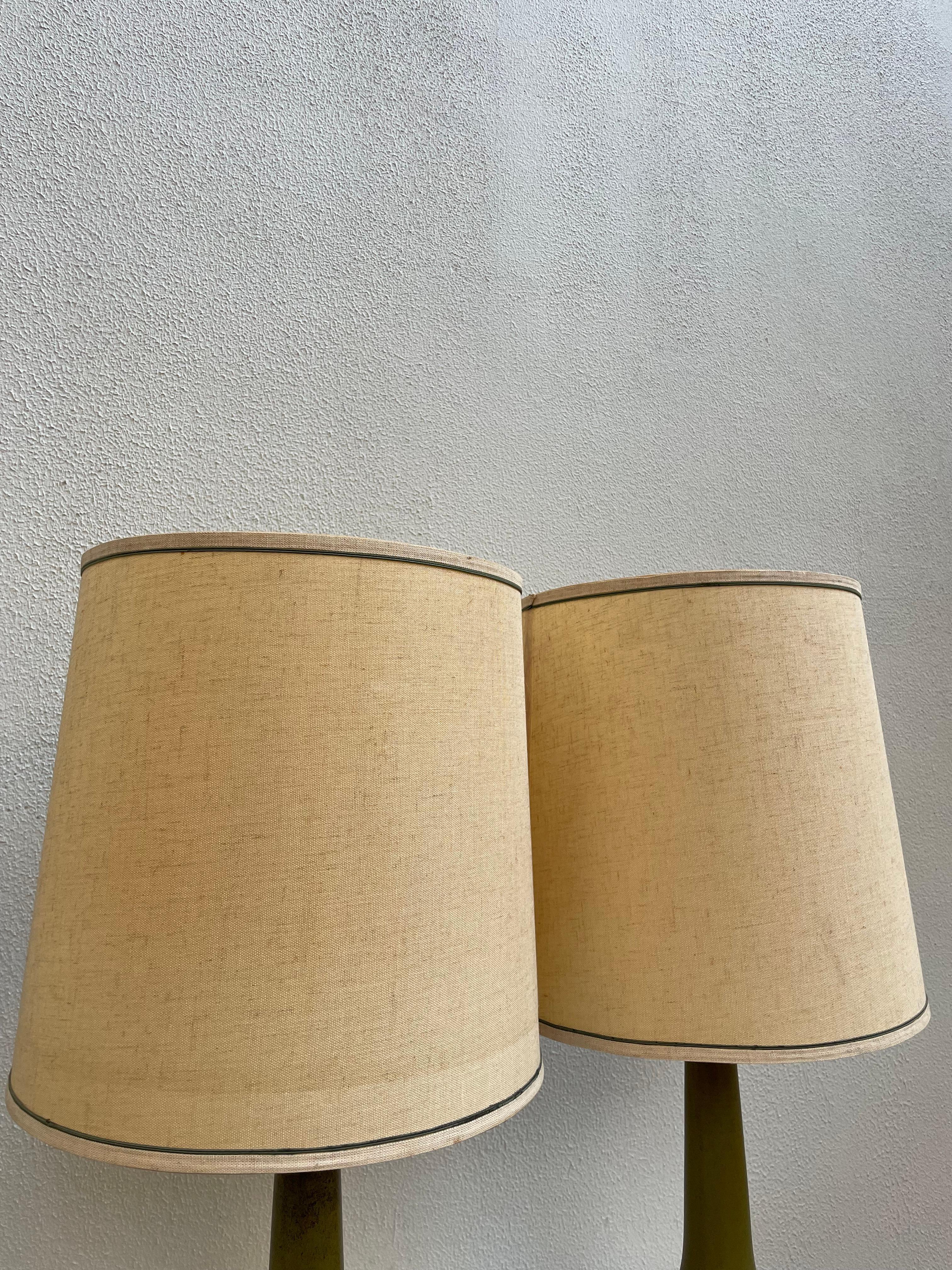 Mid-Century Modern MCM Bostlund Ceramic Table Lamps