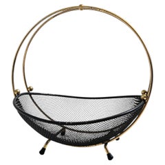 MCM Brass and Mesh Circular Fruit Basket
