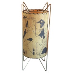 MCM Brass and Parchment Table Lamp by Frederic Weinberg