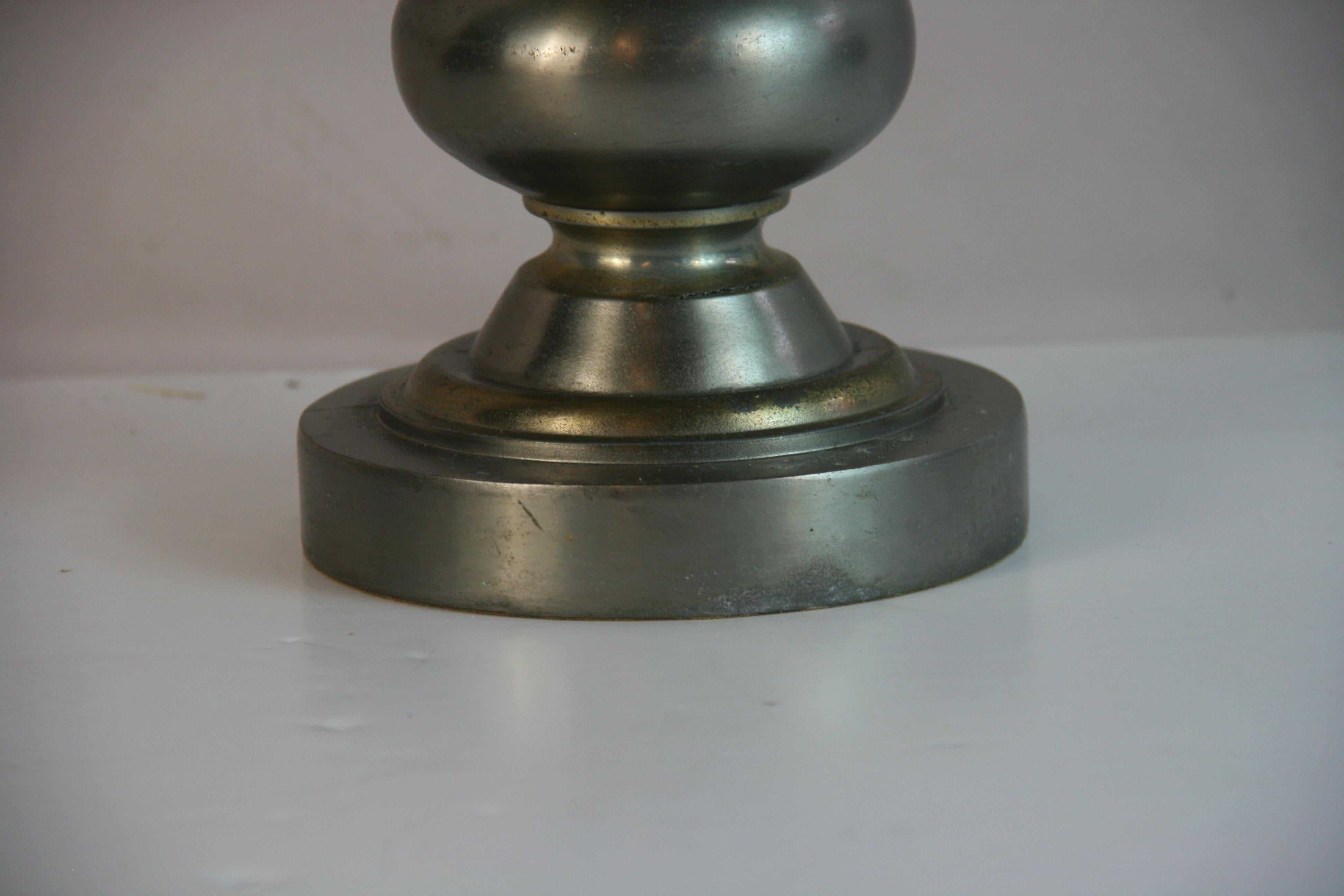 MCM Brass and Pewter Single Lamp For Sale 1