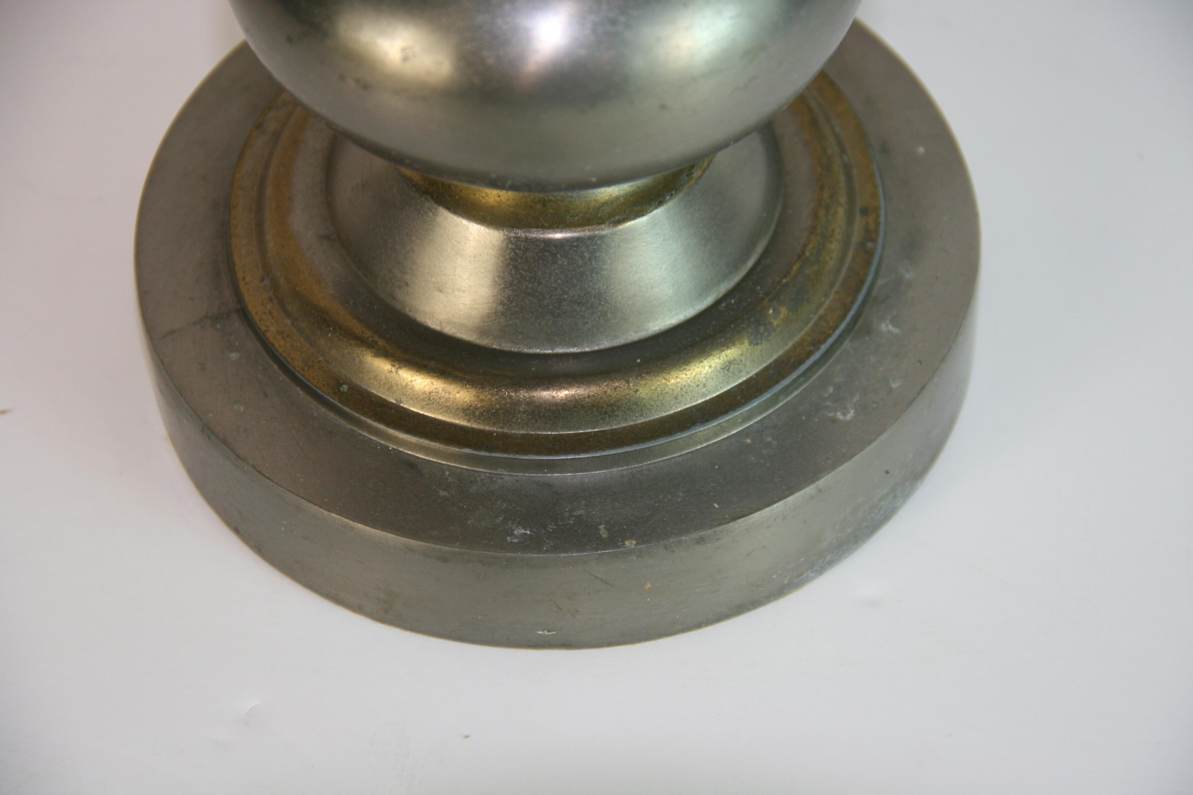 MCM Brass and Pewter Single Lamp For Sale 3