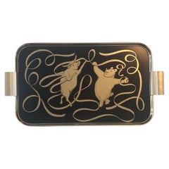 Vassoio da portata MCM in ottone "Bear and Bull" by Woodmet