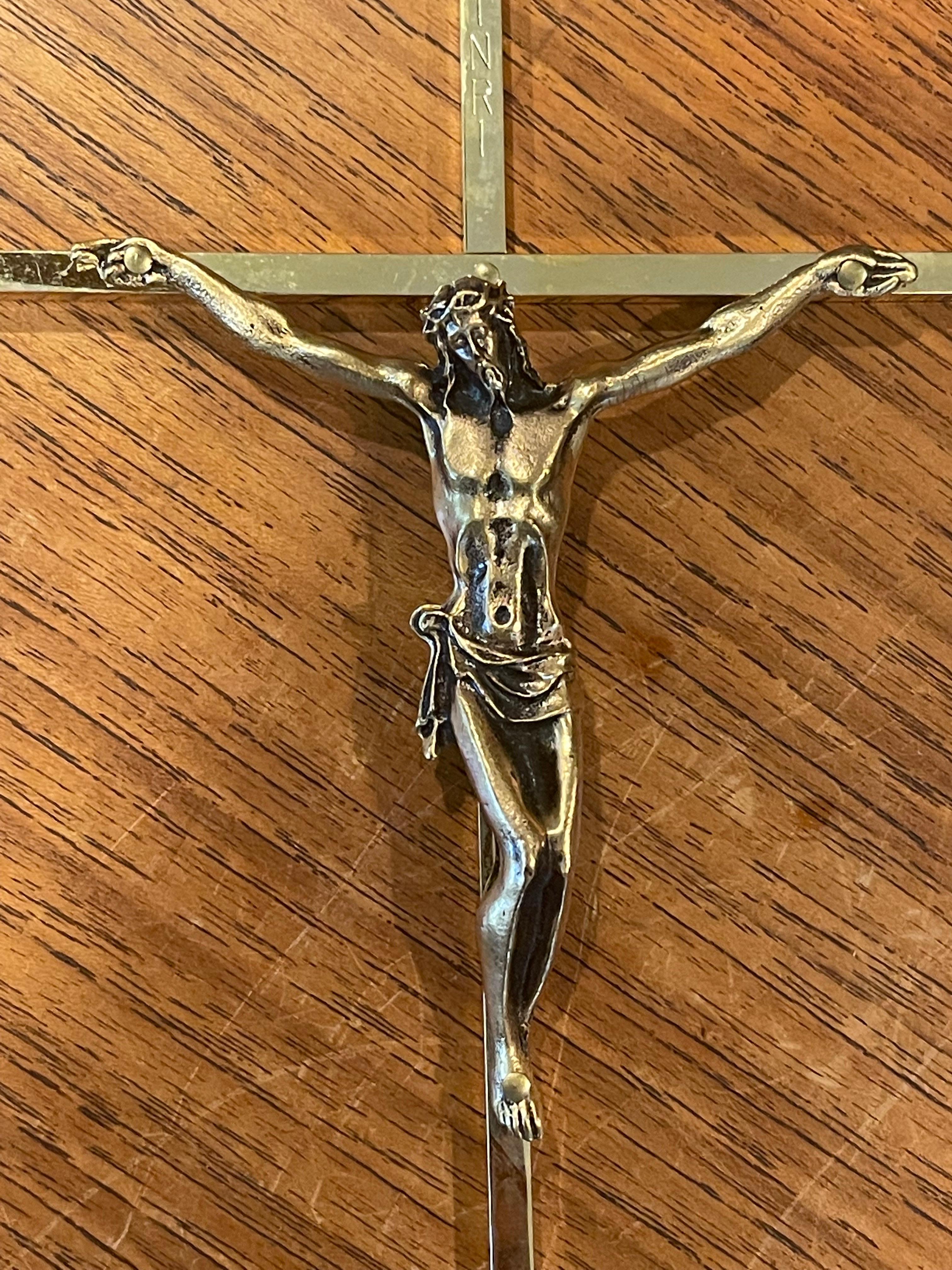 Mid-Century Modern MCM Brass Crucifix / Cross