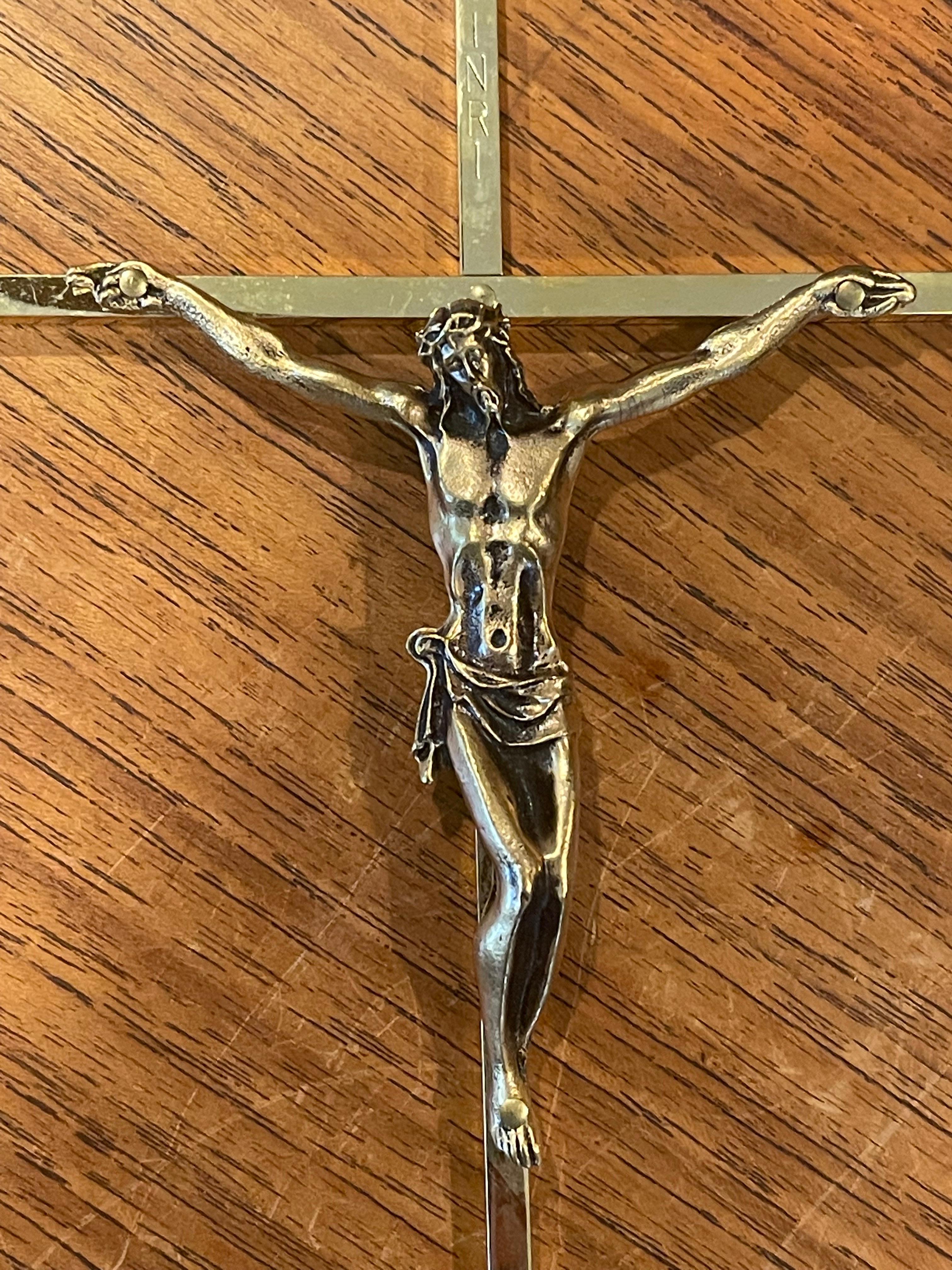 20th Century MCM Brass Crucifix / Cross