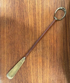 MCM Brass / Leather Long Shoehorn in the Style of Jacques Adnet by Arfango