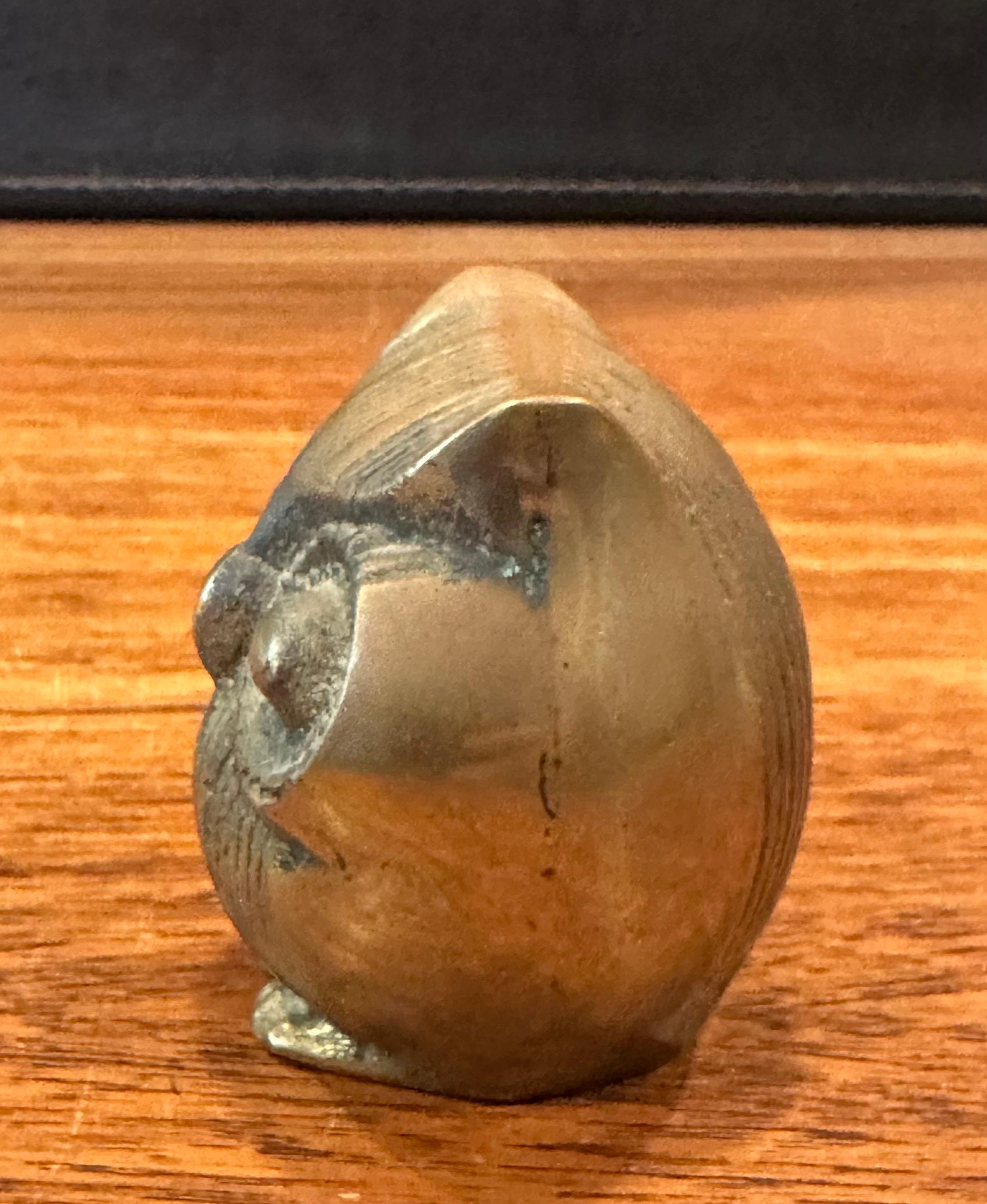 MCM Brass Owl Sculpture / Paperweight For Sale 1
