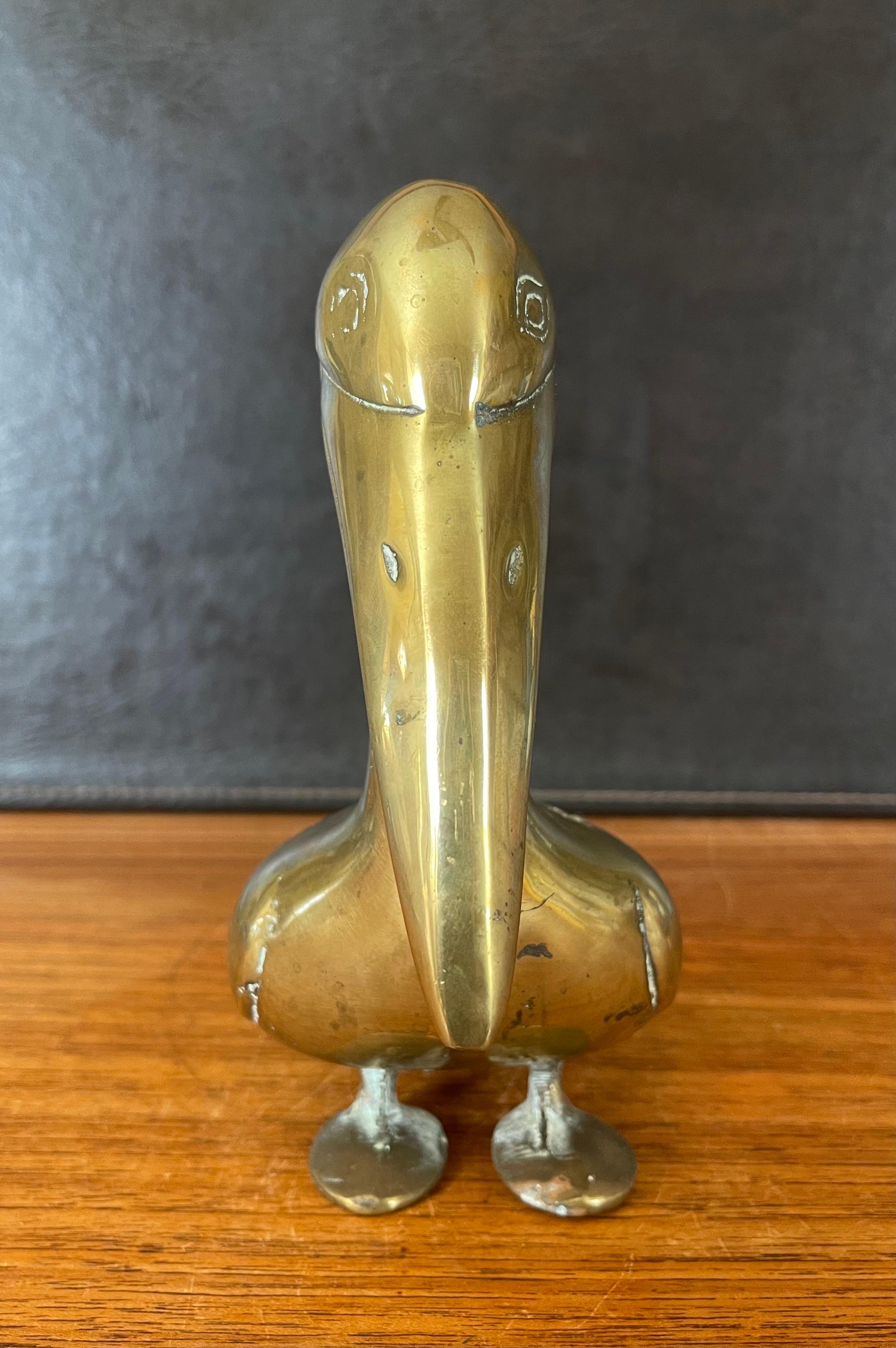 Korean MCM Brass Pelican Sculpture