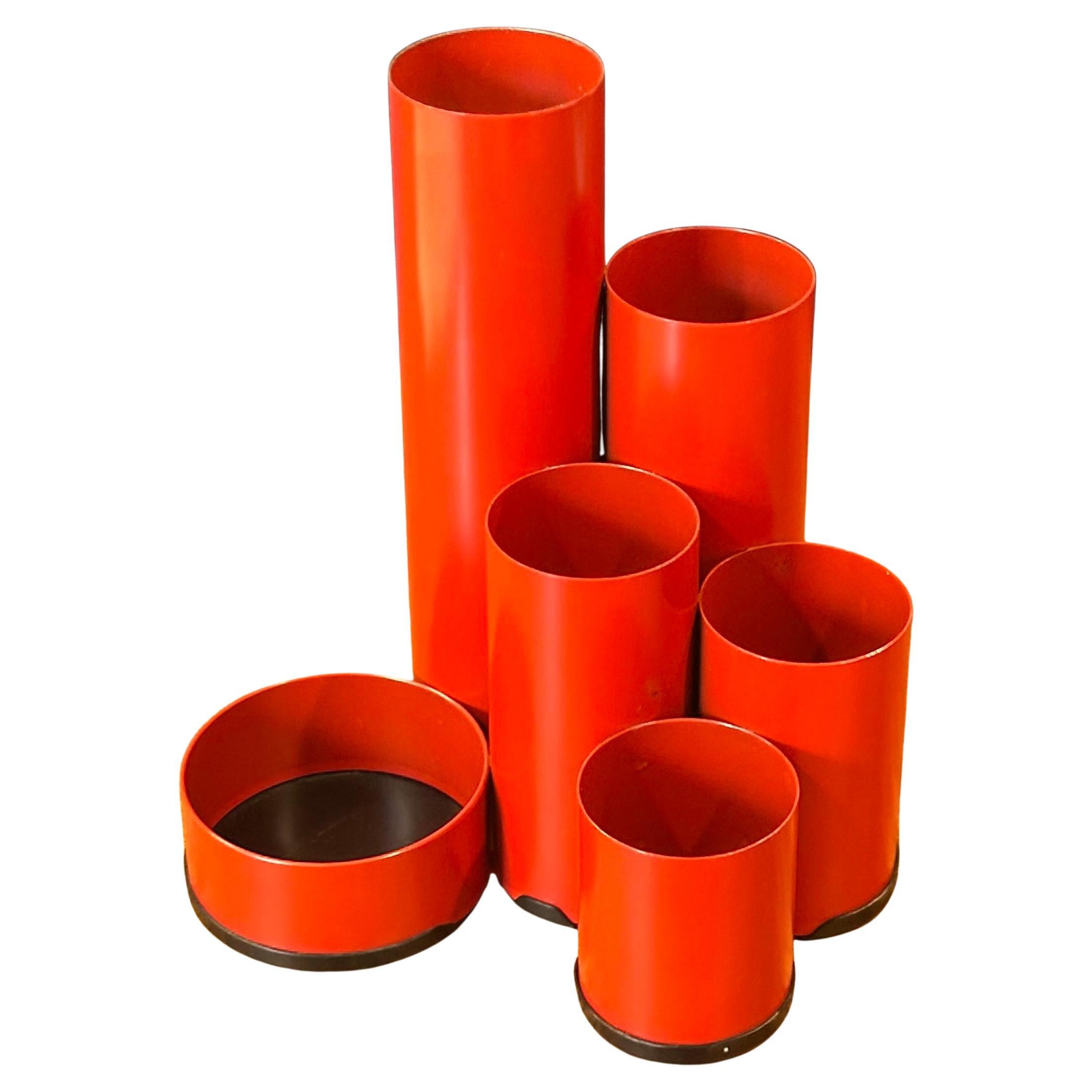 MCM Bright Red Modular Desk Organizer by Karl Deyhle of Germany
