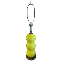 MCM Bright Yellow Glazed Ceramic "Ball" Table Lamp