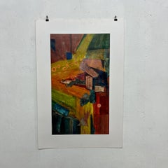 MCM Brilliant Abstract Bold Mixed Media Art Modern Vintage Signed