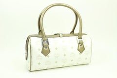 MCM Bronze Mcmml17 White Satchel