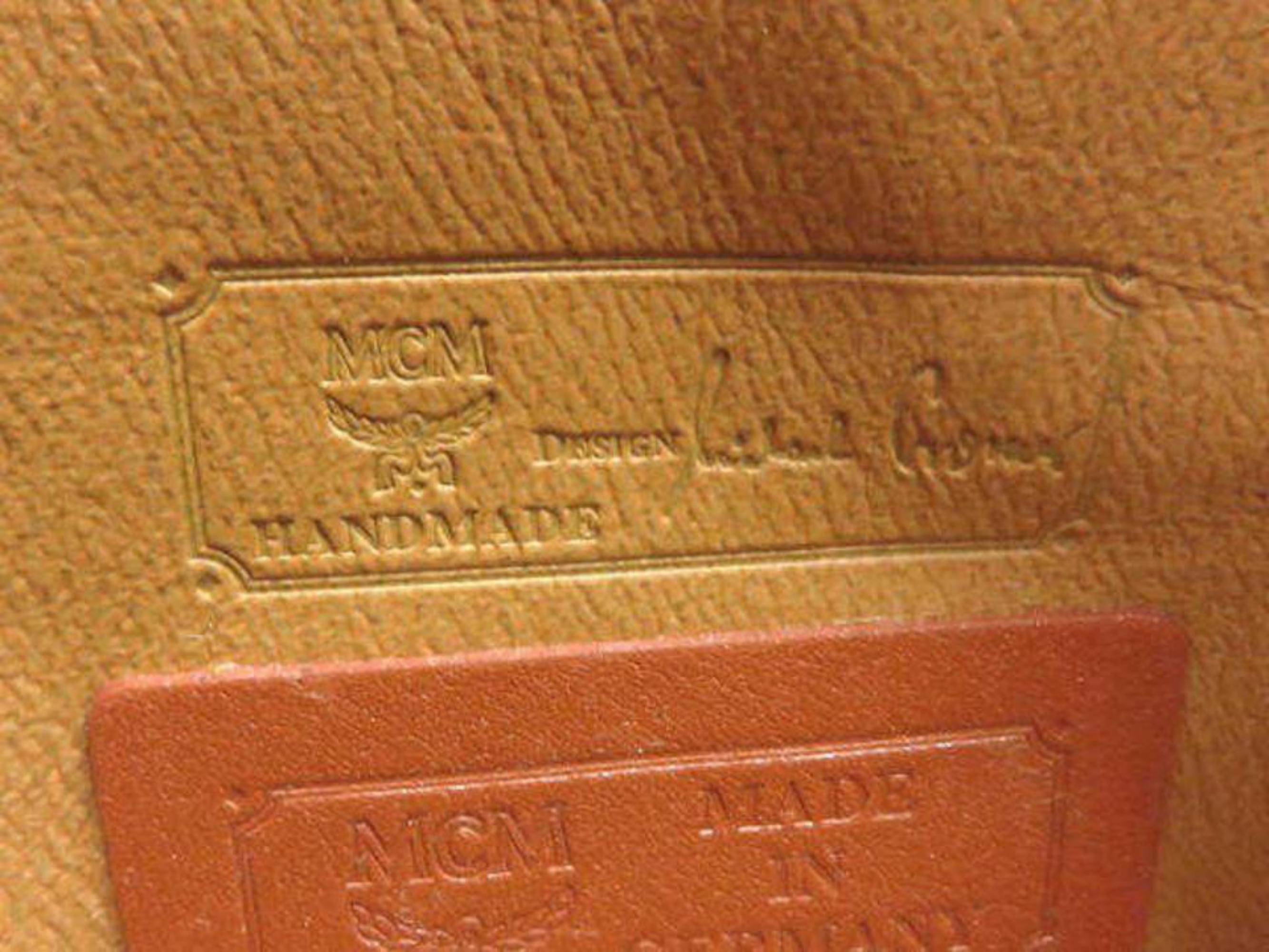 MCM Brown Cognac Monogram Visetos Zip Pouch Clutch 231206 Wallet For Sale 3