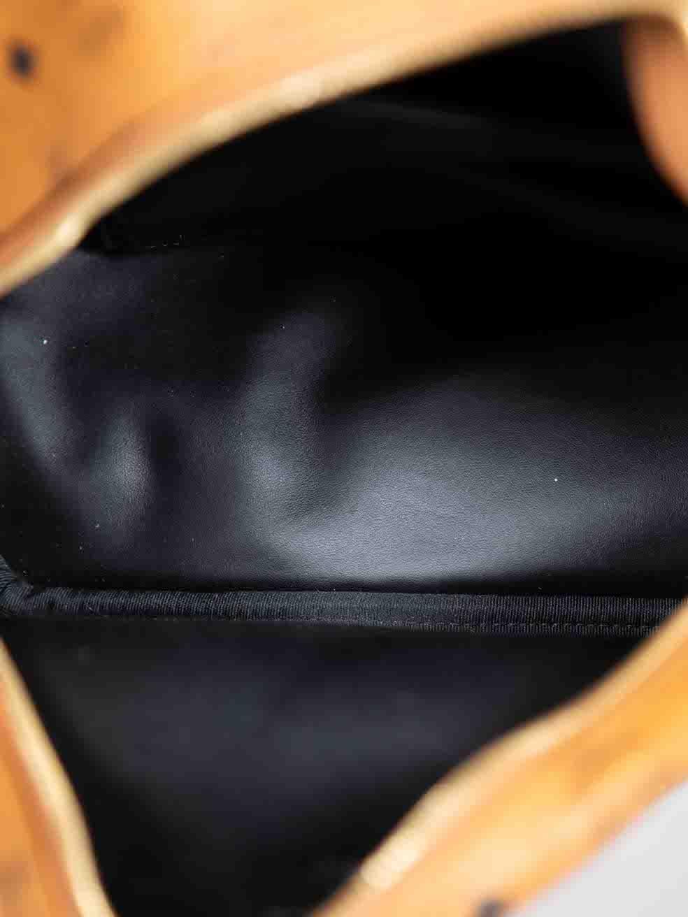 MCM Brown Leather Viseto Stark Side Studded Backpack For Sale 1
