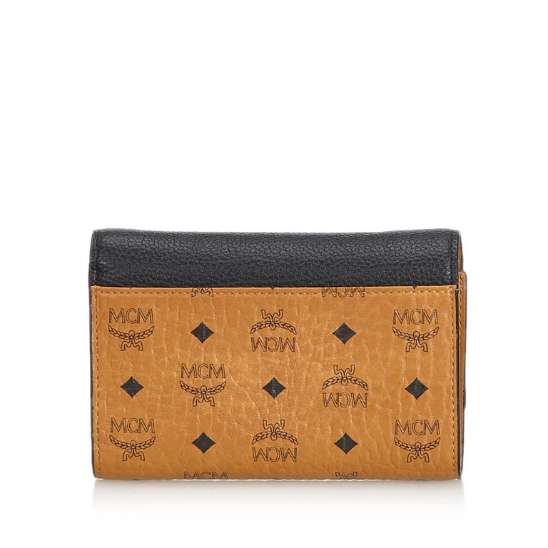MCM Brown Leather Visetos Small Wallet Germany at 1stDibs
