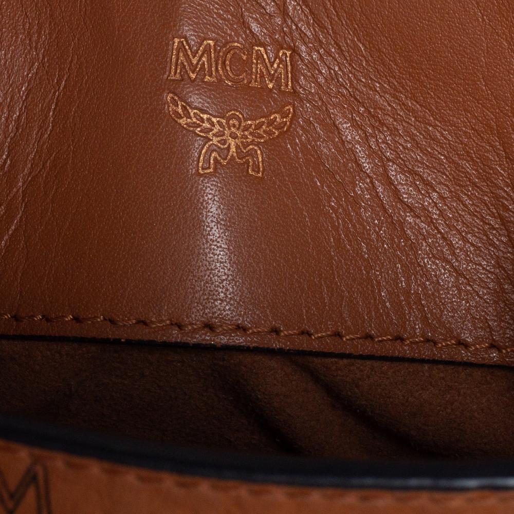 MCM Brown Visetos Coated Canvas and Leather Mini Heritage Top Handle Bag 3