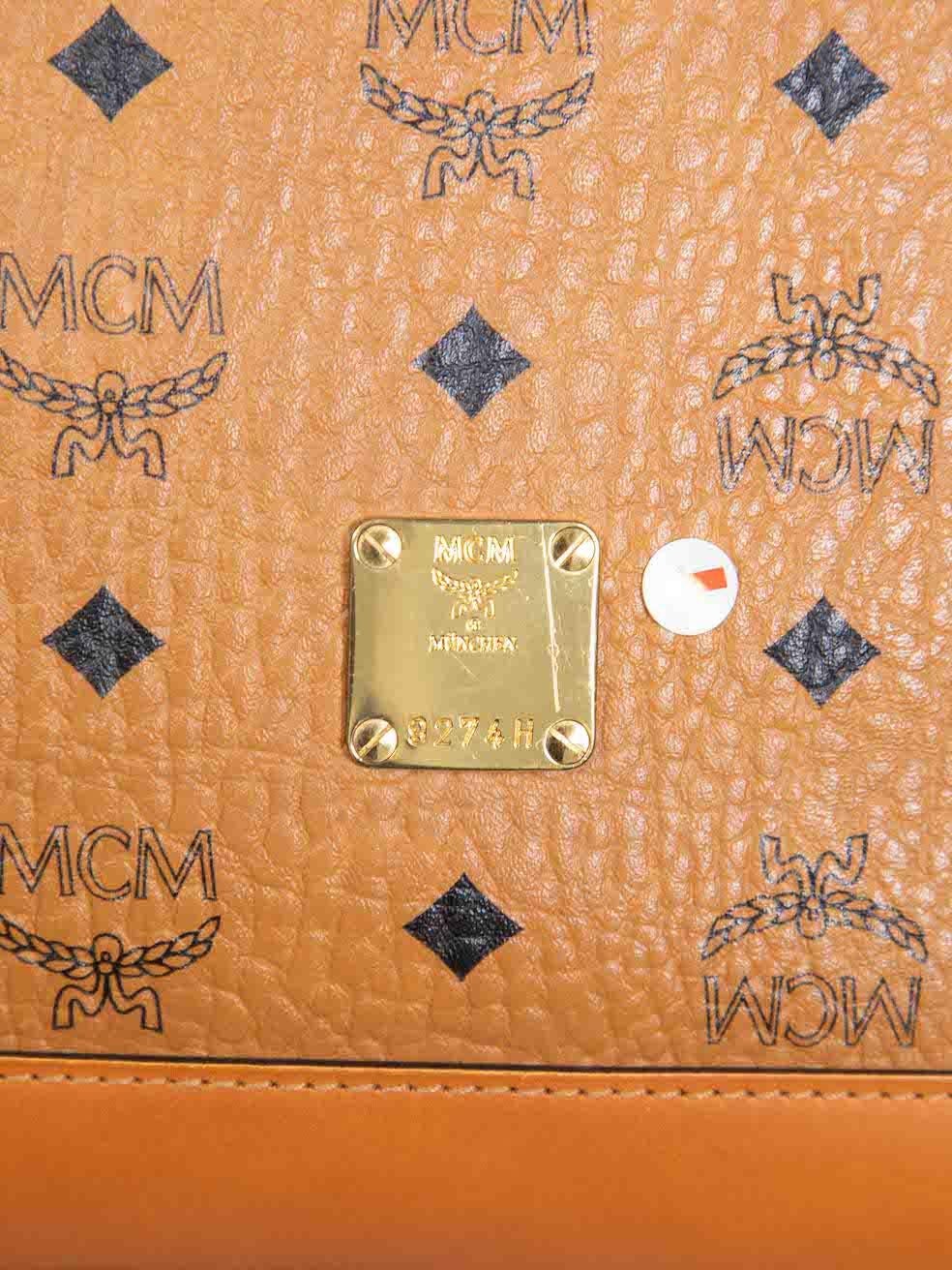 MCM Brown Visetos Leather Dessau Drawstring Bag 2