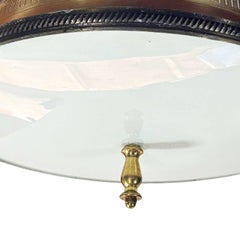 MCM Brushed Brass Hinkley Cambridge Medium Size Flush Mount Ceiling Light