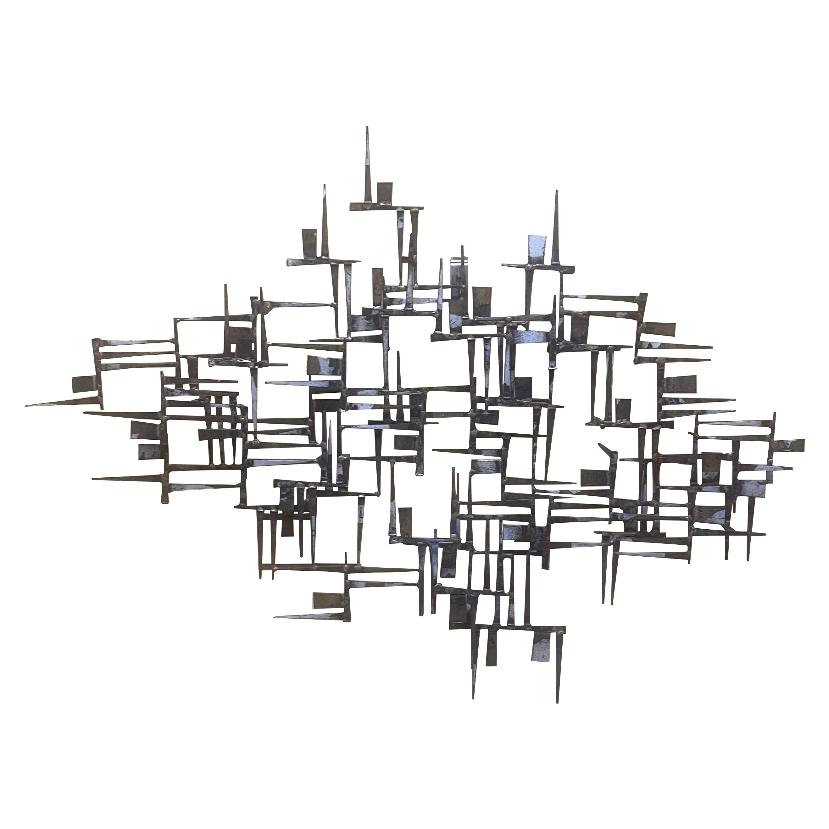 MCM Brutalist Abstact Nail Sculpture by William Bowie