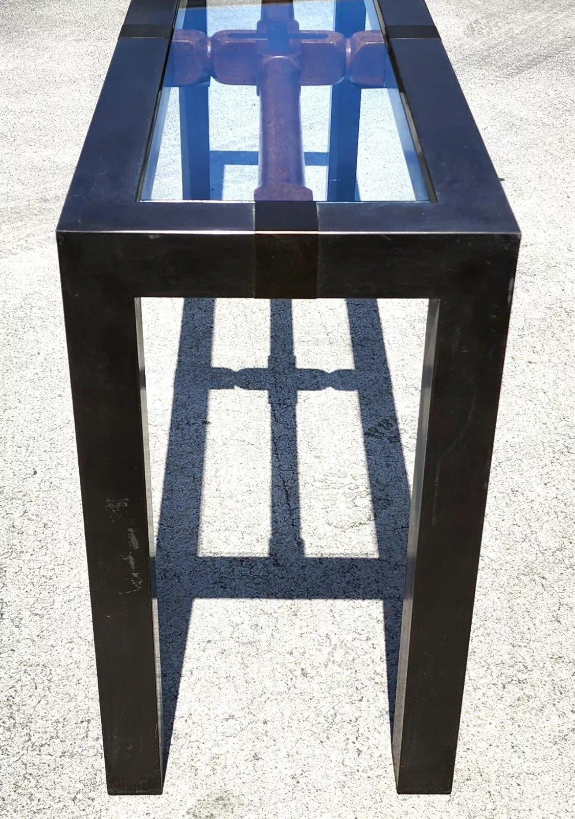 MCM Brutalist Console Sofa Table 1960s For Sale 9