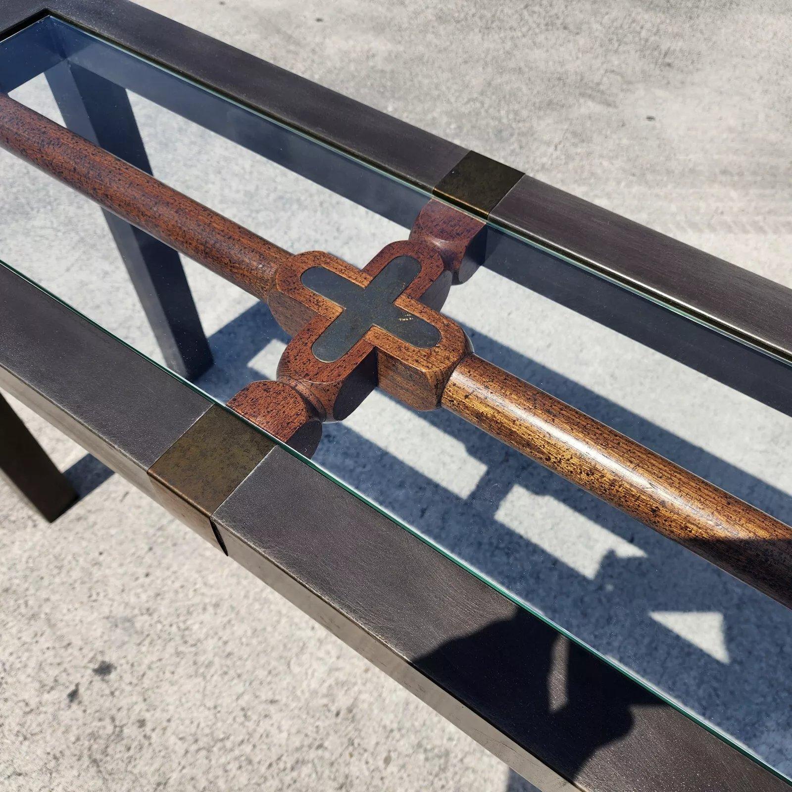 Mid-20th Century MCM Brutalist Console Sofa Table 1960s For Sale