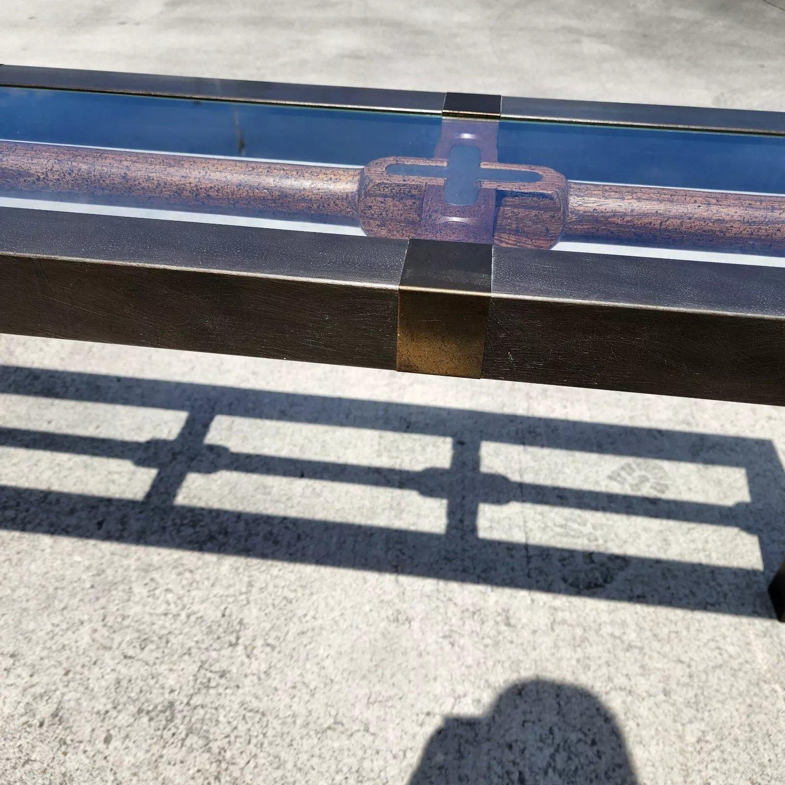 MCM Brutalist Console Sofa Table 1960s For Sale 1