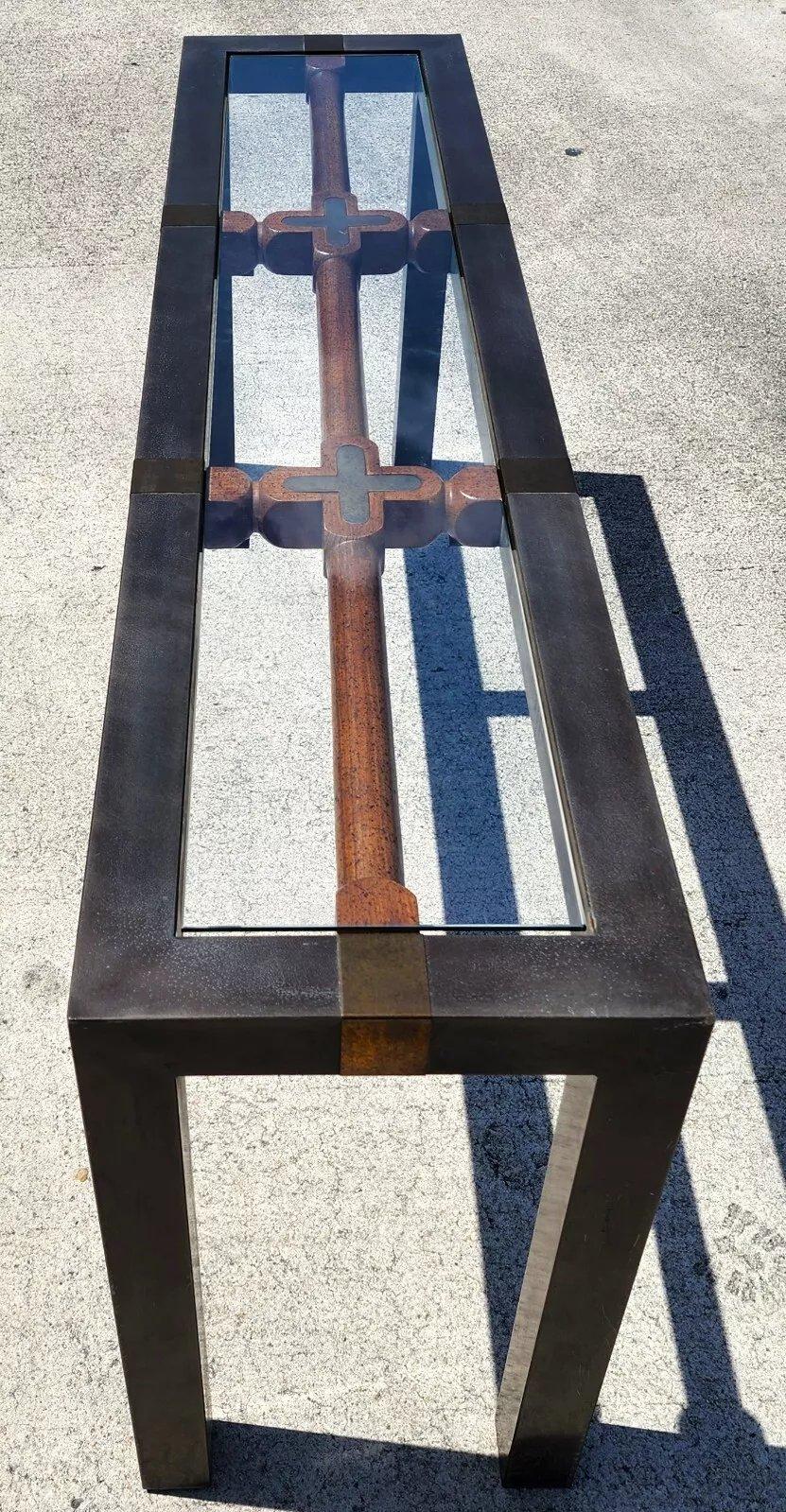 MCM Brutalist Console Sofa Table 1960s For Sale 2