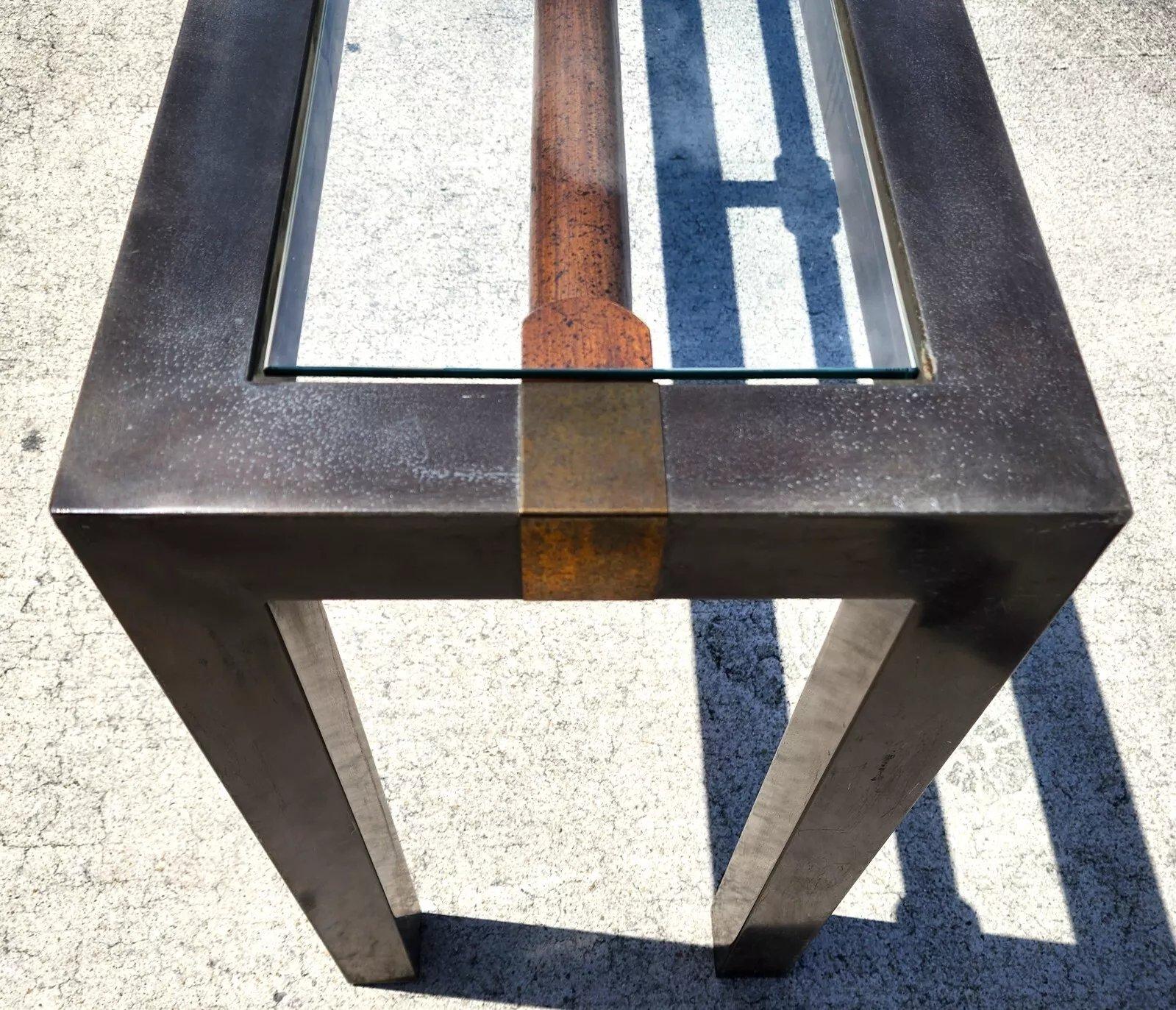 MCM Brutalist Console Sofa Table 1960s For Sale 3