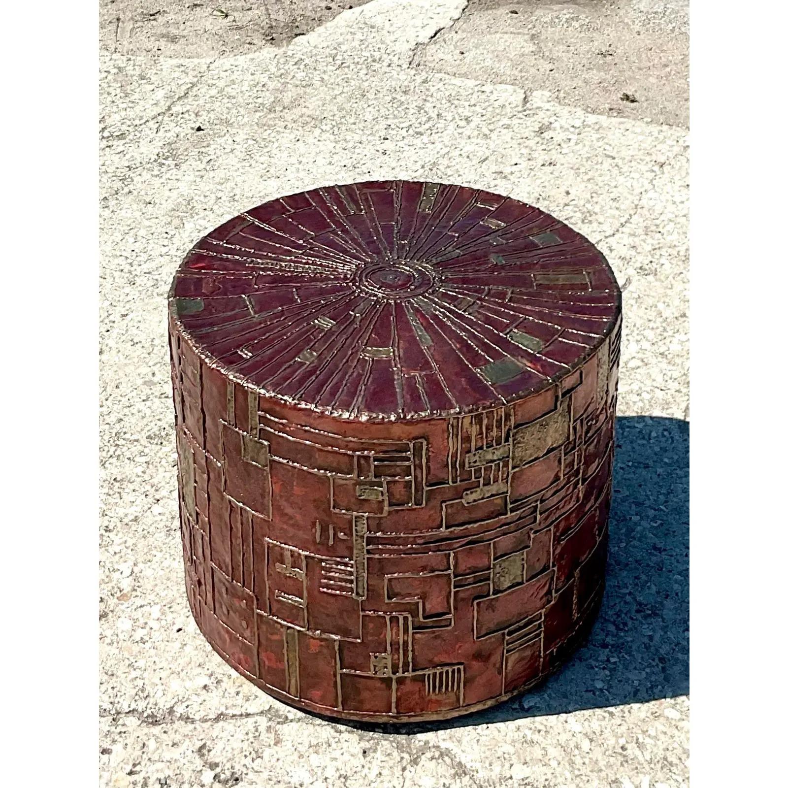 MCM Brutalist Roy Butler Artisan Made Copper Sculpture Coffee Table 1