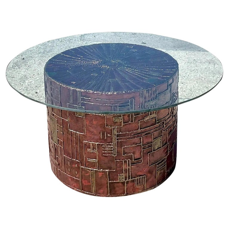 MCM Brutalist Roy Butler Artisan Made Copper Sculpture Coffee Table For ...