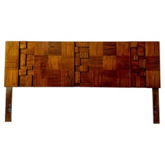 MCM Brutalist style lane staccato king size headboard