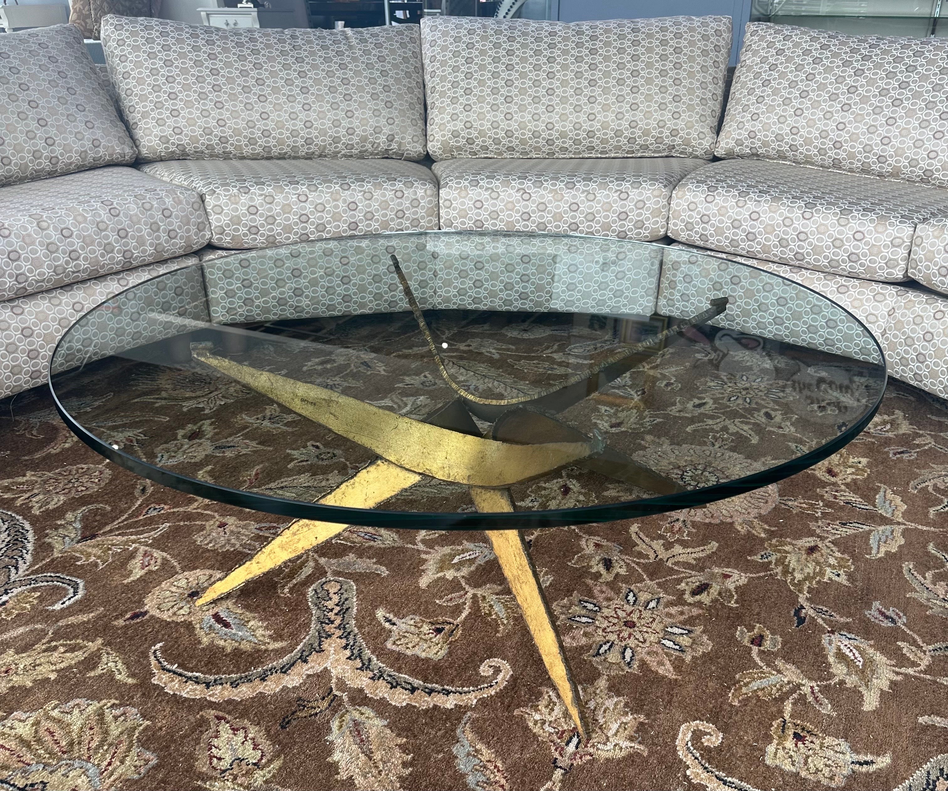 20th Century MCM Brutalist Torch Cut Steel Coffee Table in the Style of Silas Seandel