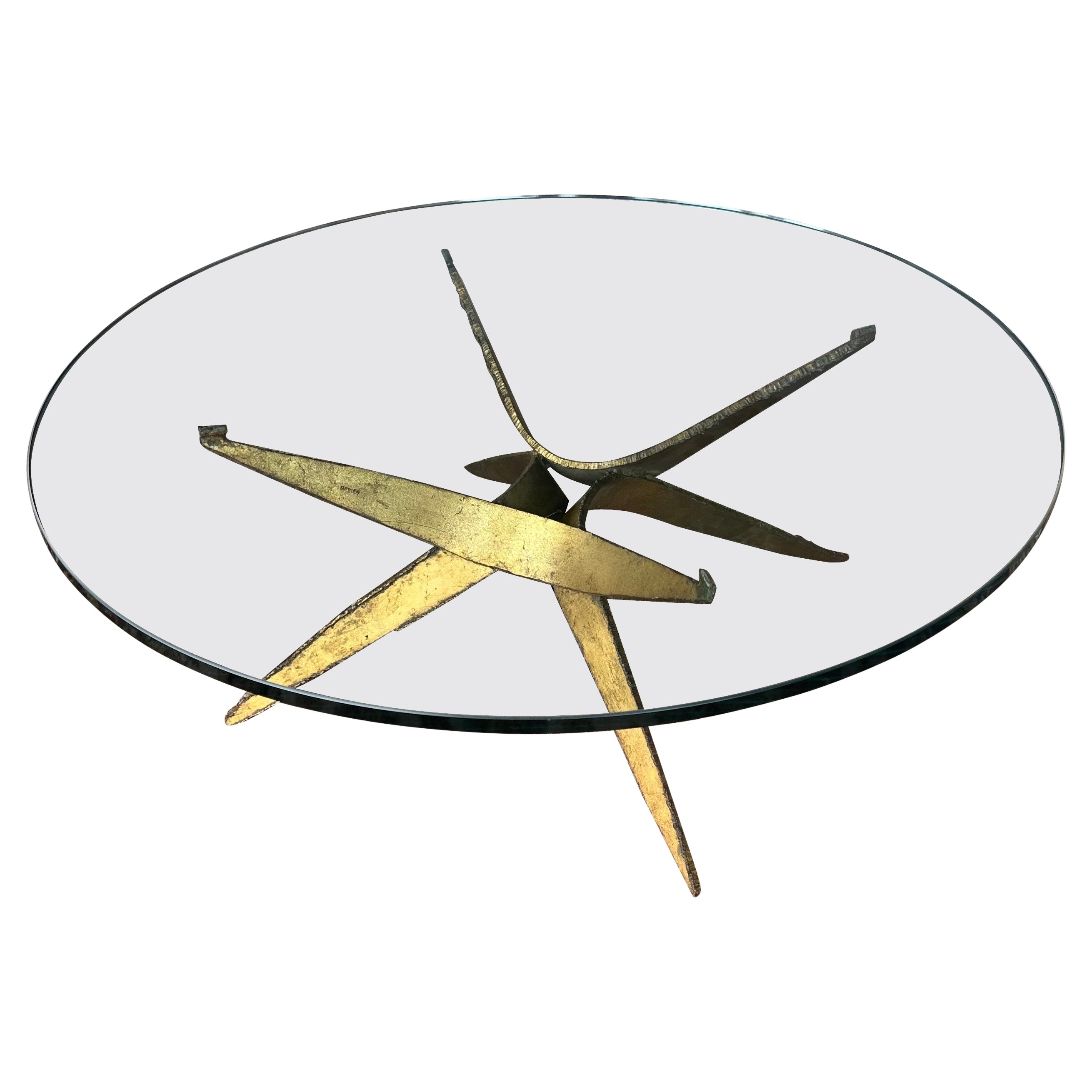 MCM Brutalist Torch Cut Steel Coffee Table in the Style of Silas Seandel