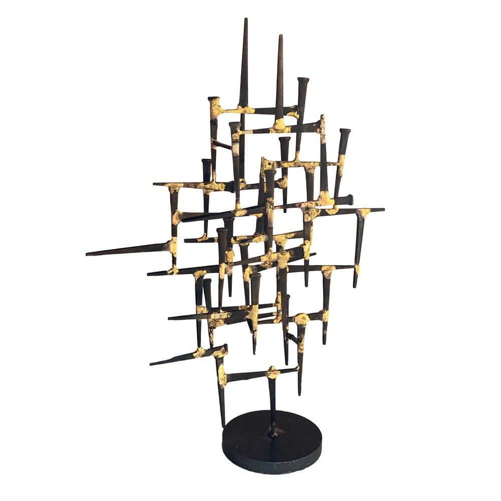 American MCM  Brutalist Welded Nail Sculpture Jewlery Stand  For Sale