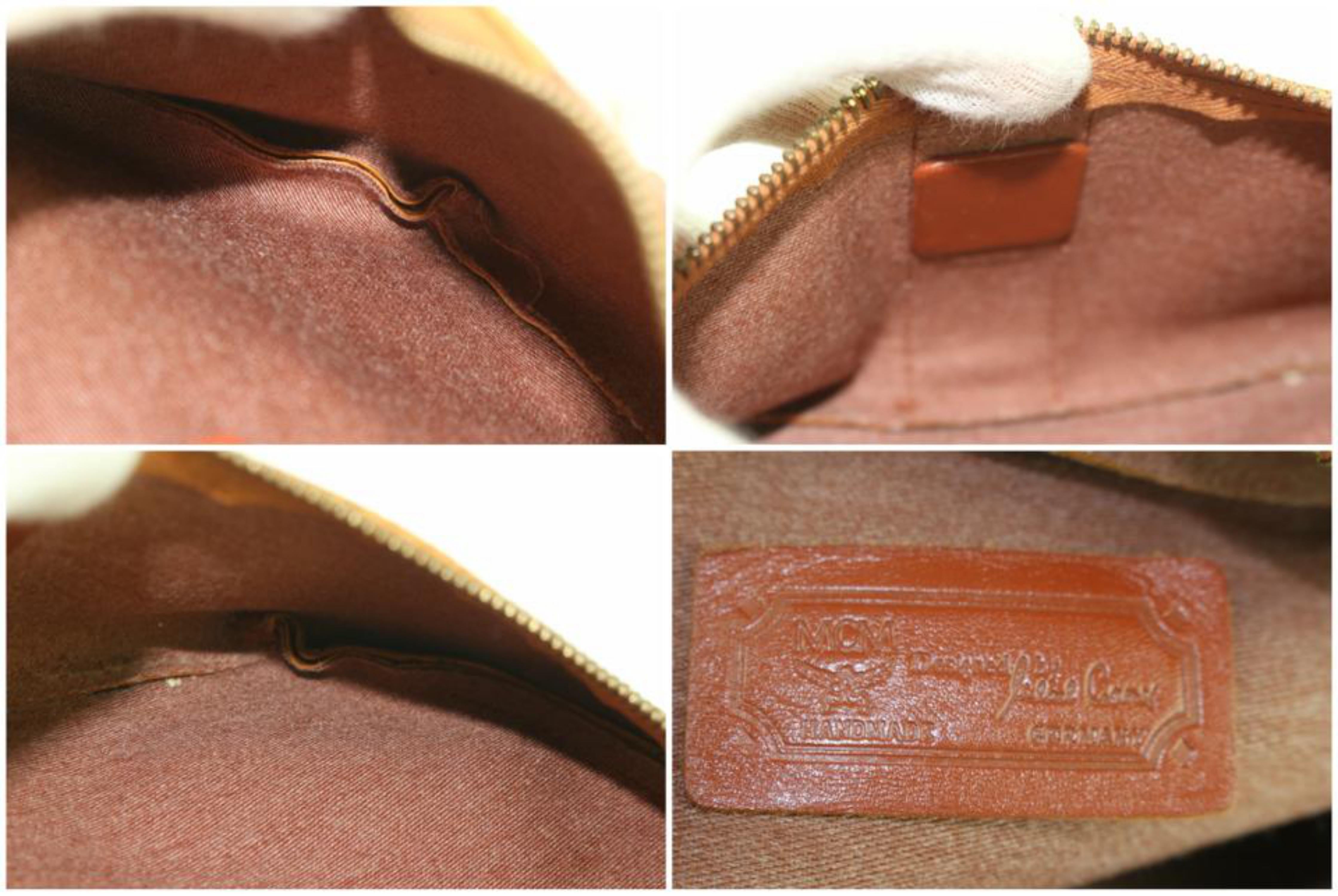 Women's MCM Bum Cognac Visets Waist Pouch Fanny Pack 233144 Brown CanvasCross Body Bag For Sale