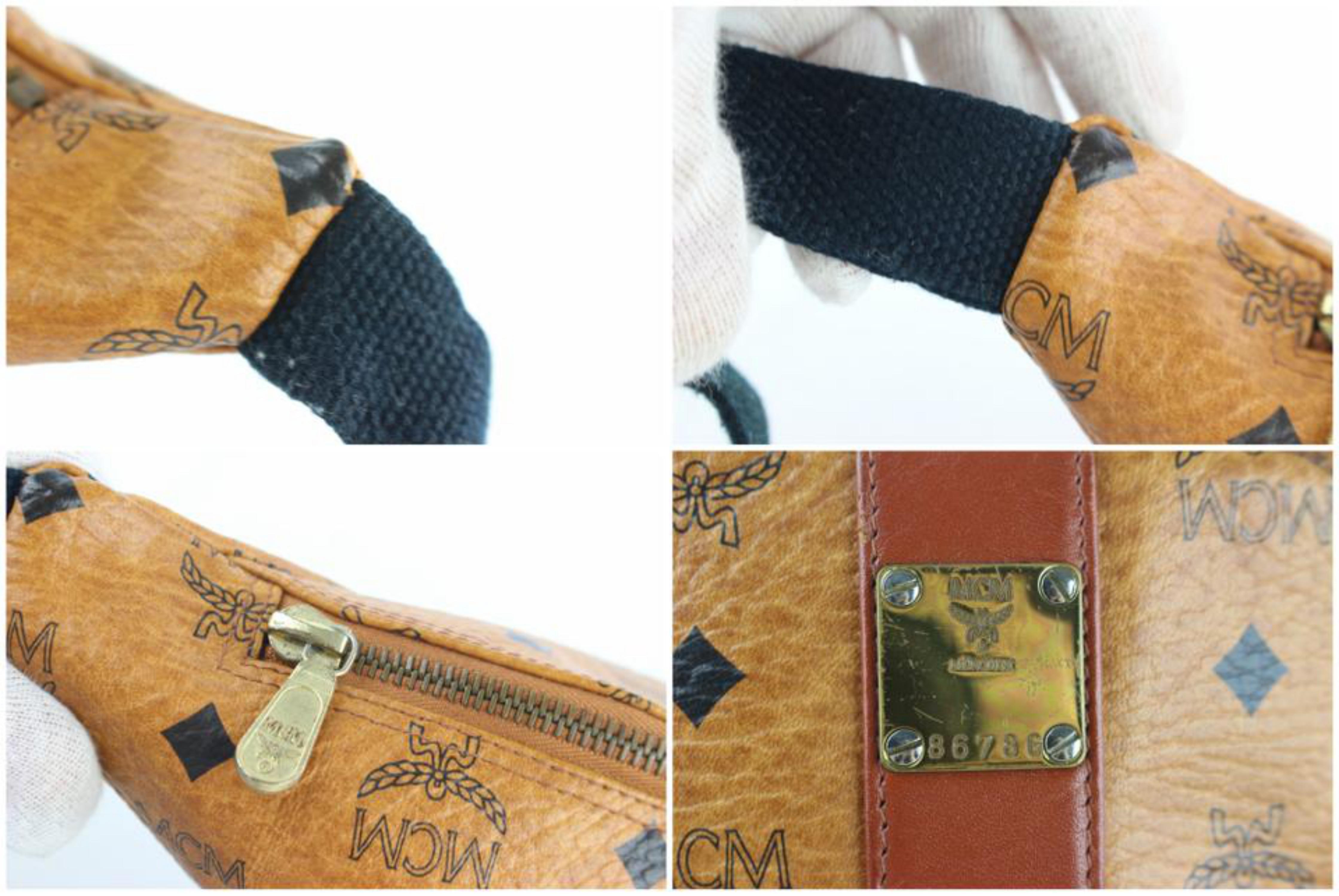 MCM Bum Cognac Visets Waist Pouch Fanny Pack 233144 Brown CanvasCross Body Bag For Sale 1