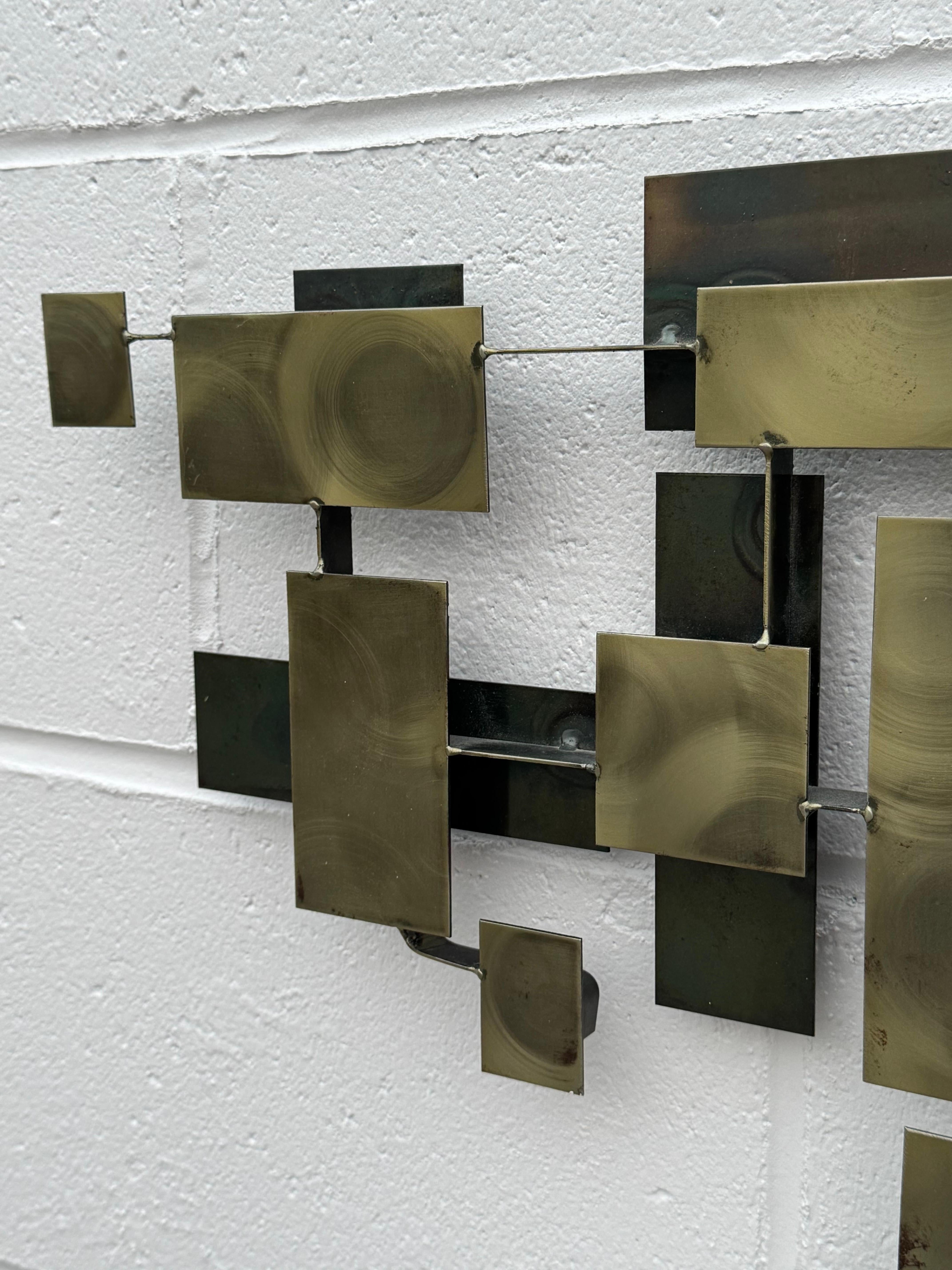 MCM Artista californiano J. Gaylord Ortman 1974 Scultura in metallo modernista brutale in vendita 3