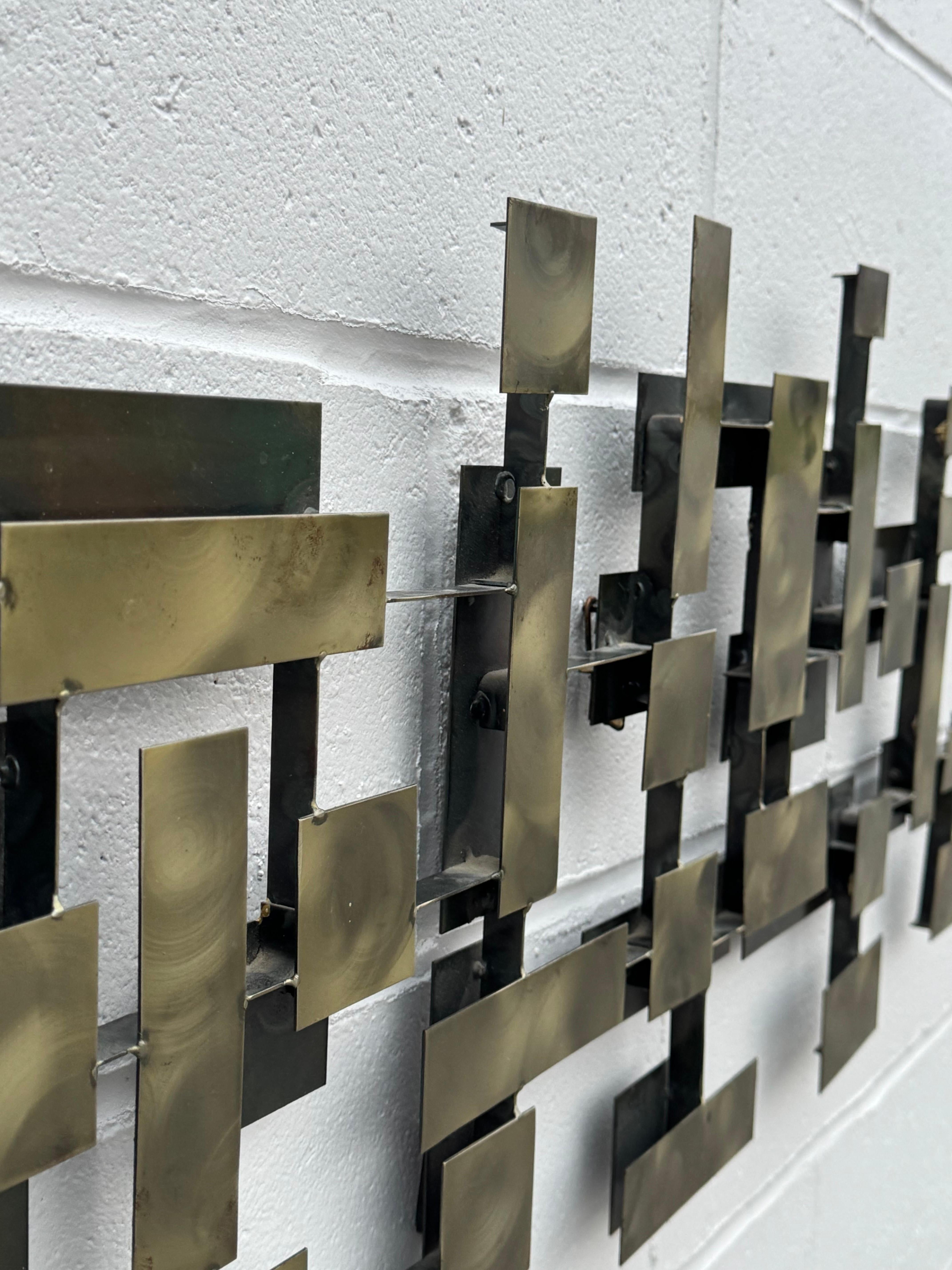 MCM Artista californiano J. Gaylord Ortman 1974 Scultura in metallo modernista brutale in vendita 4