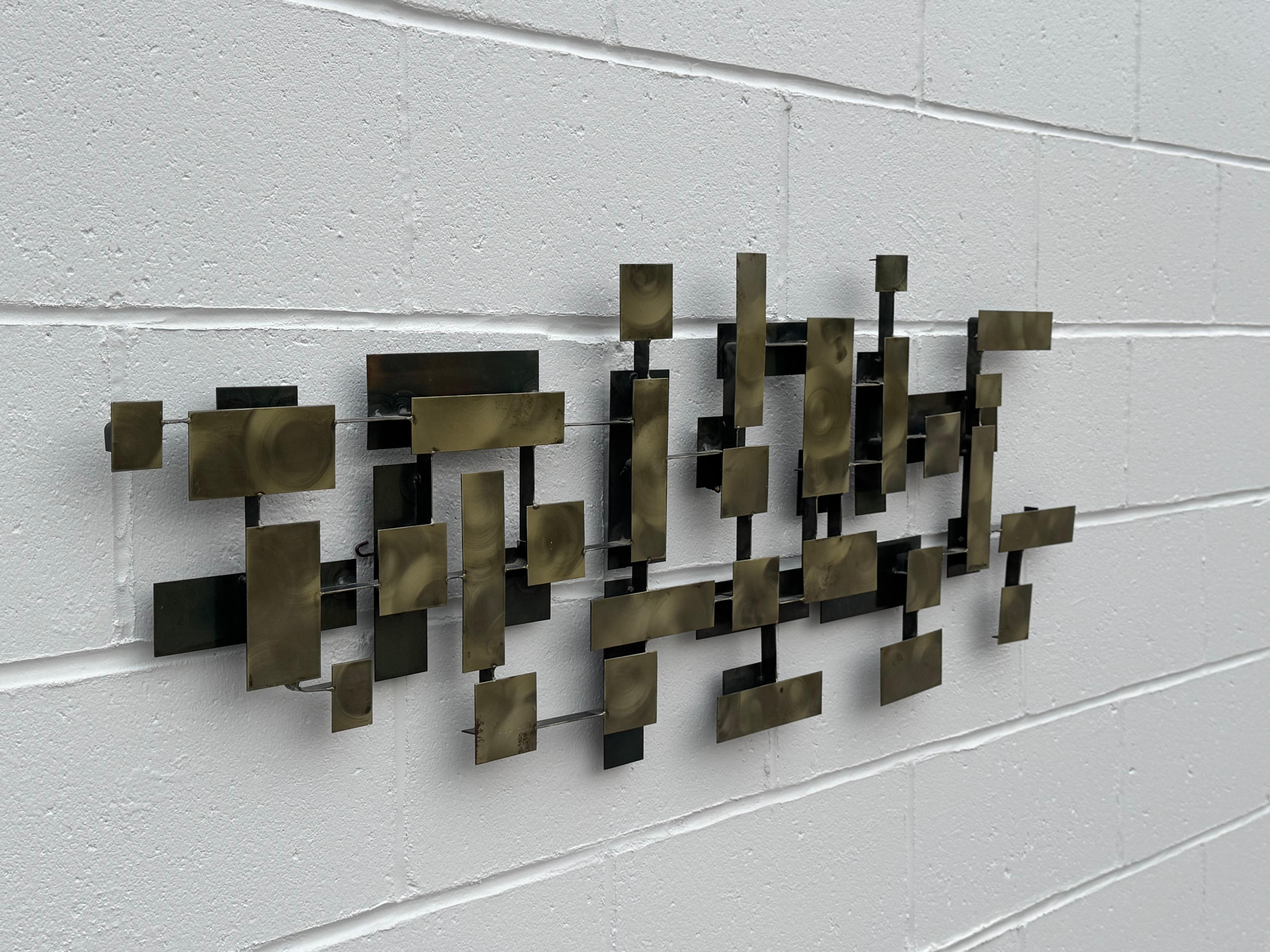 MCM Artista californiano J. Gaylord Ortman 1974 Scultura in metallo modernista brutale in vendita 5