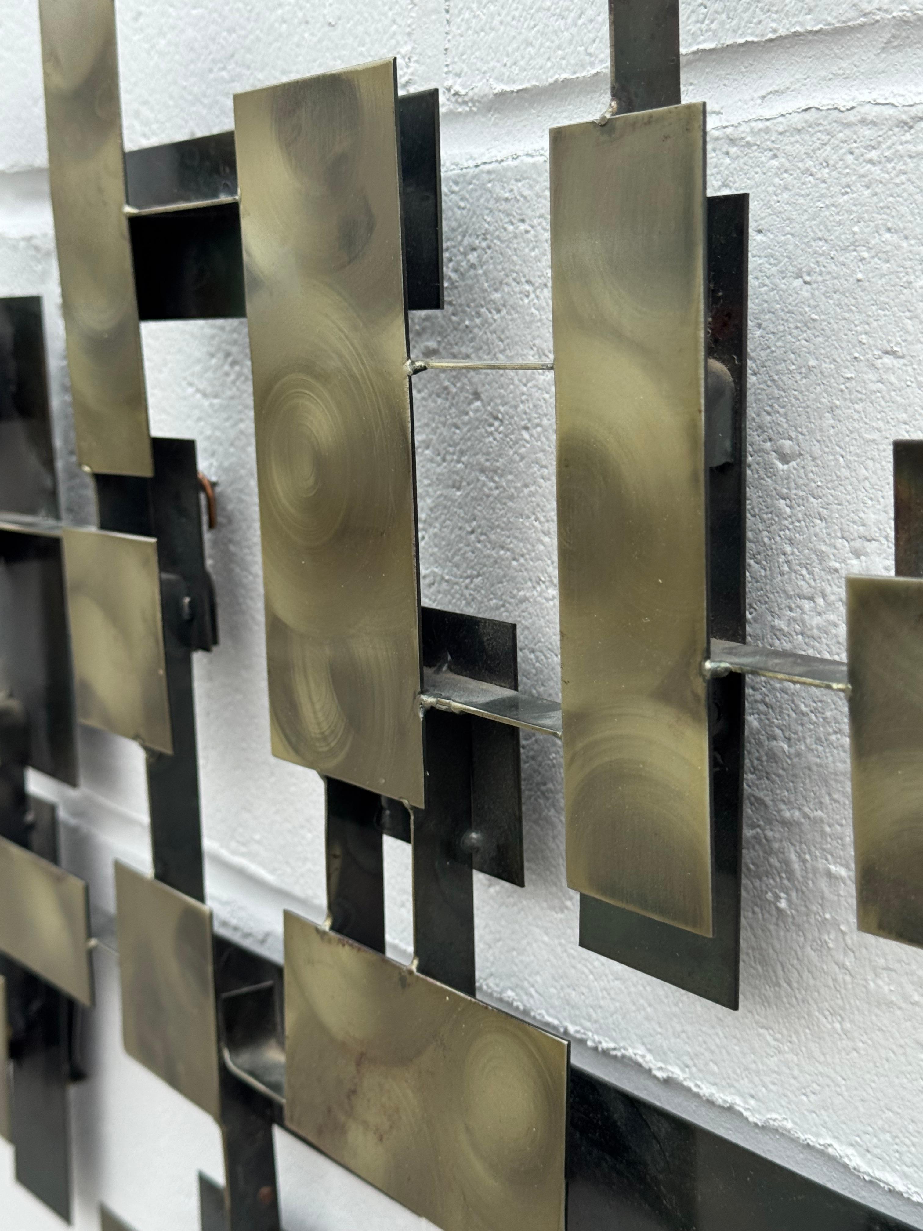 MCM Artista californiano J. Gaylord Ortman 1974 Scultura in metallo modernista brutale in vendita 7