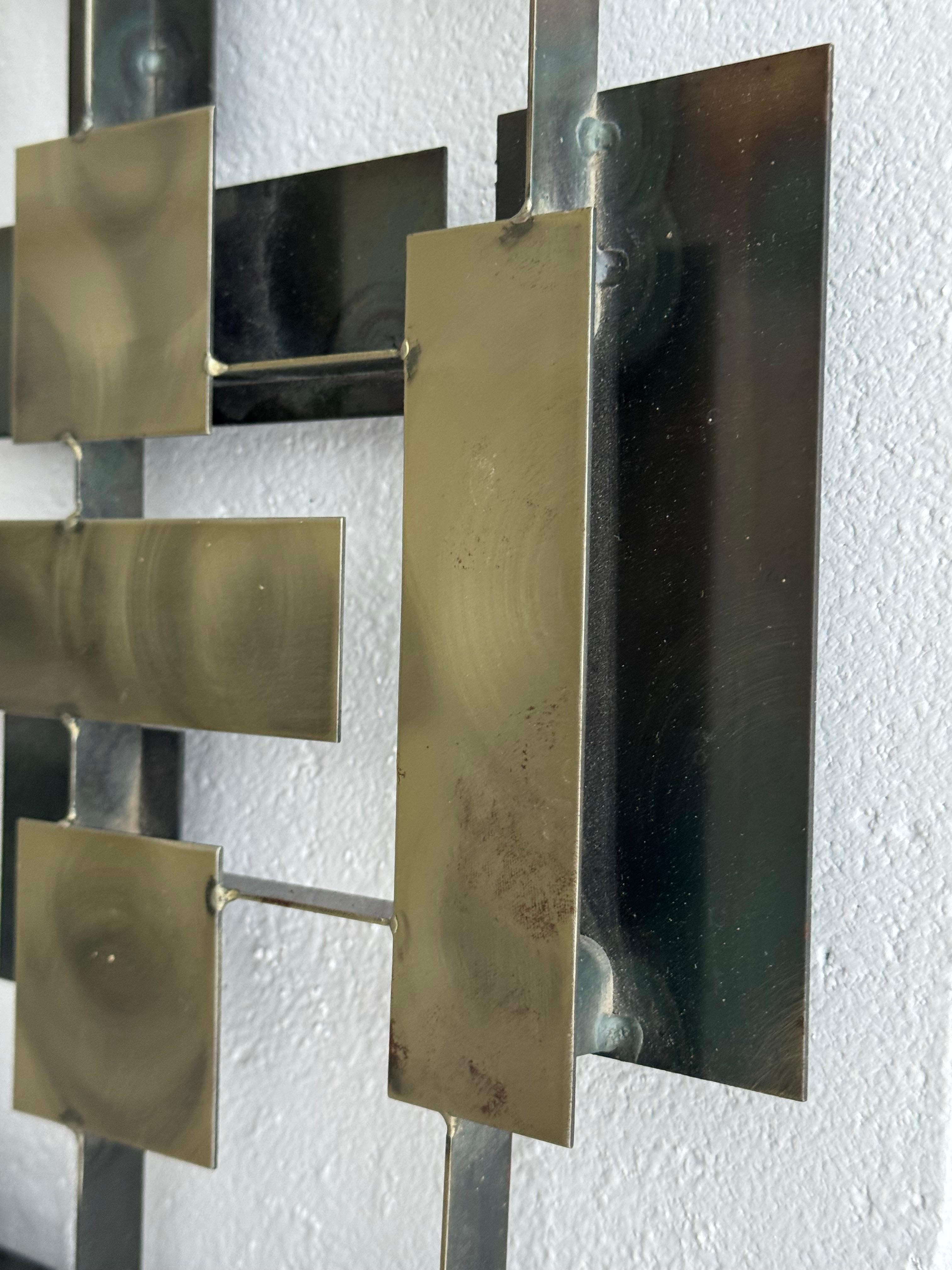 MCM Artista californiano J. Gaylord Ortman 1974 Scultura in metallo modernista brutale in vendita 8