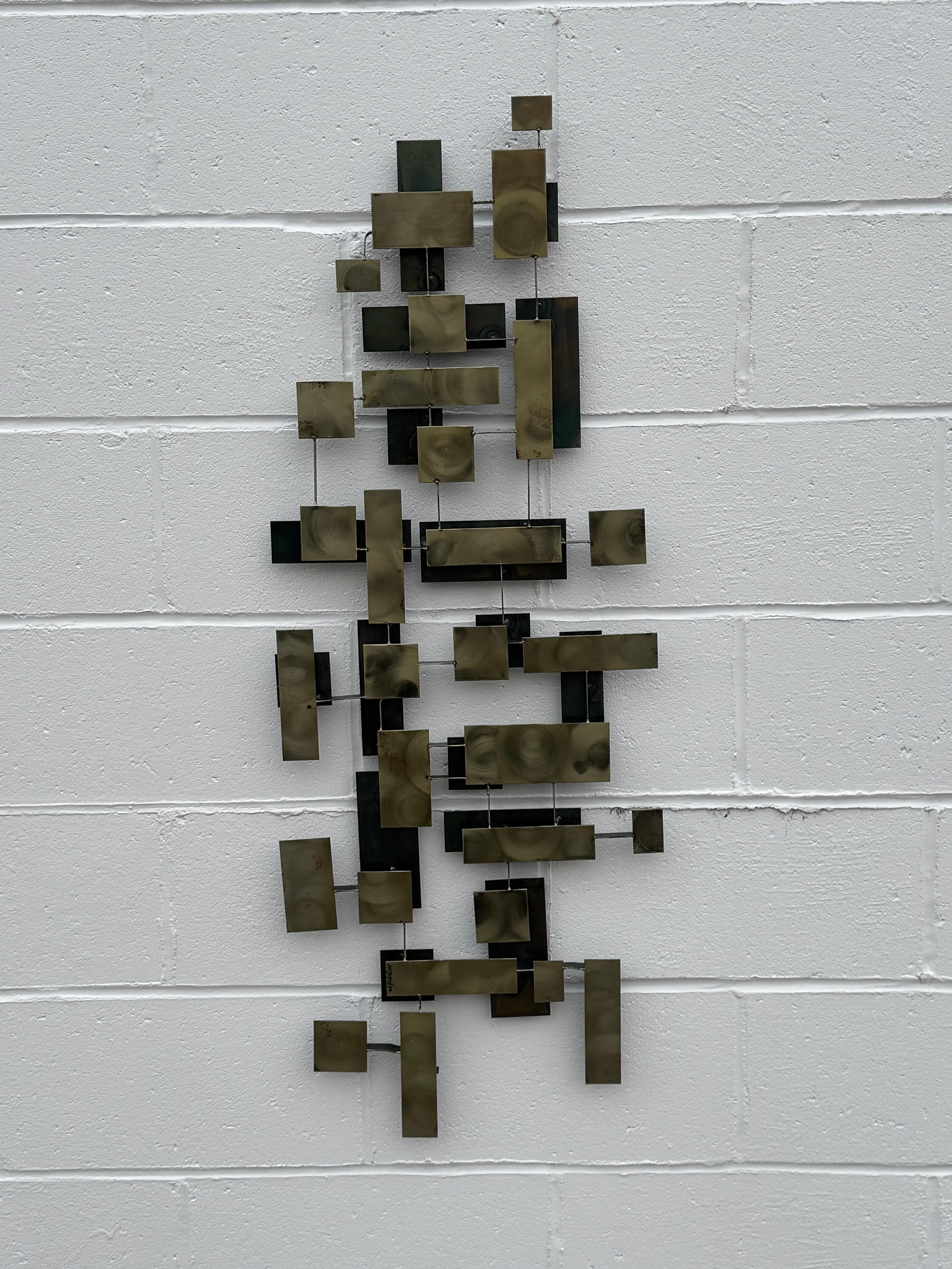 Mid-Century moderno MCM Artista californiano J. Gaylord Ortman 1974 Scultura in metallo modernista brutale in vendita