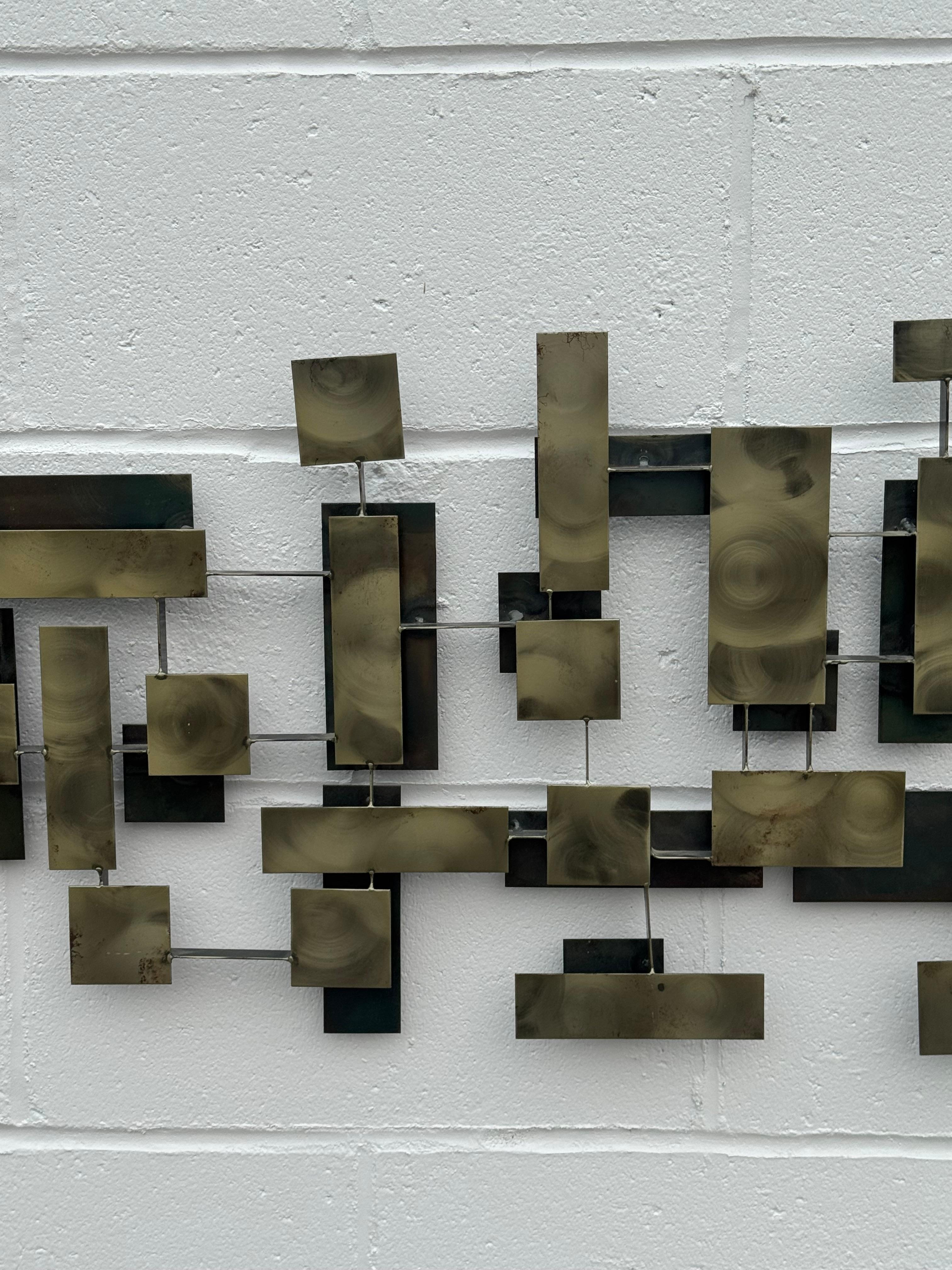 MCM Artista californiano J. Gaylord Ortman 1974 Scultura in metallo modernista brutale in vendita 1