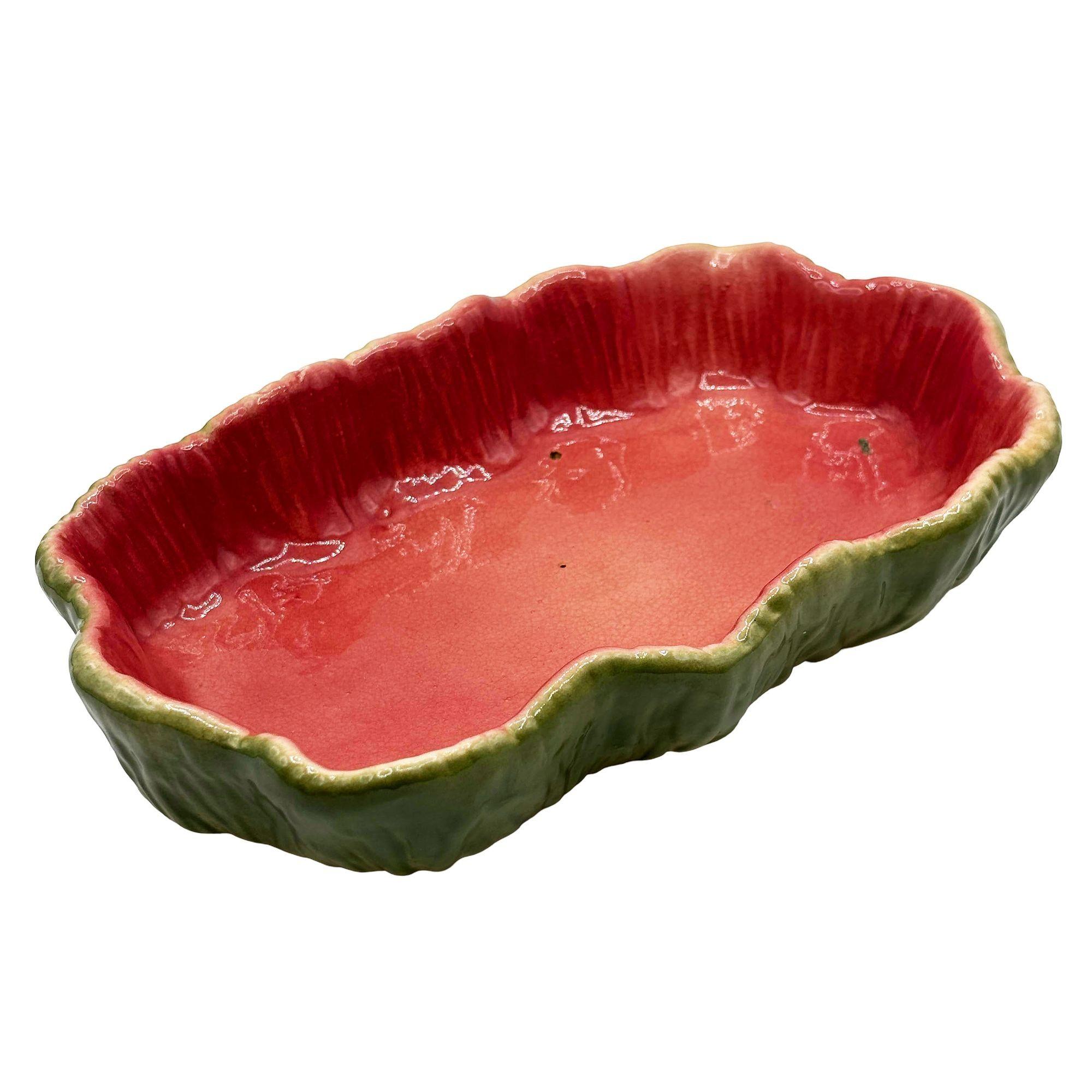 MCM California Pottery Keramik Flamingo Figurensatz mit tropischem Teich Tablett im Angebot 4
