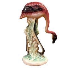 MCM California Pottery Ceramic Grazing Tropical Pink Flamingo Figurine Statue