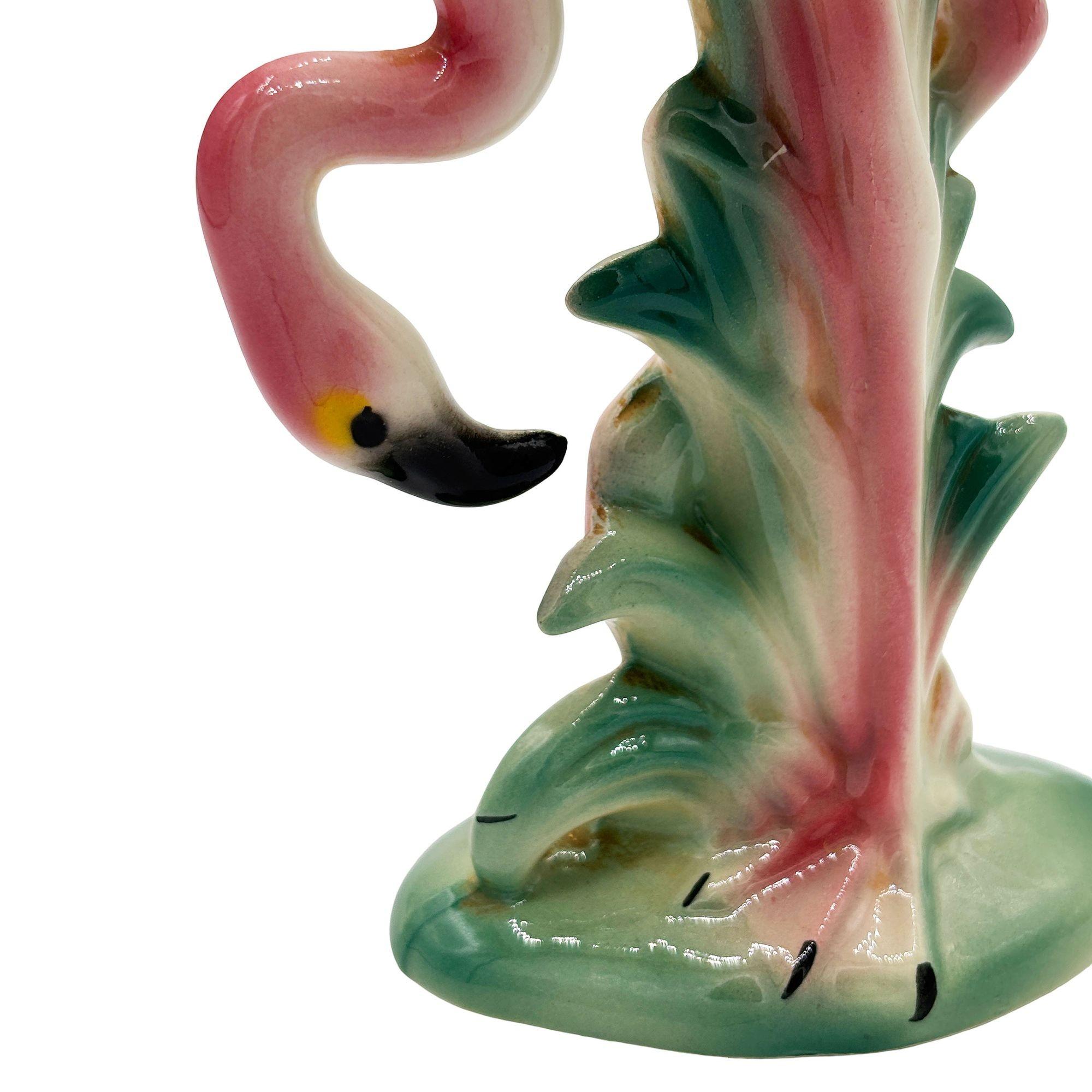 MCM California Pottery Ceramic Searcher Tropical Pink Flamingo Figurine Statue For Sale 5