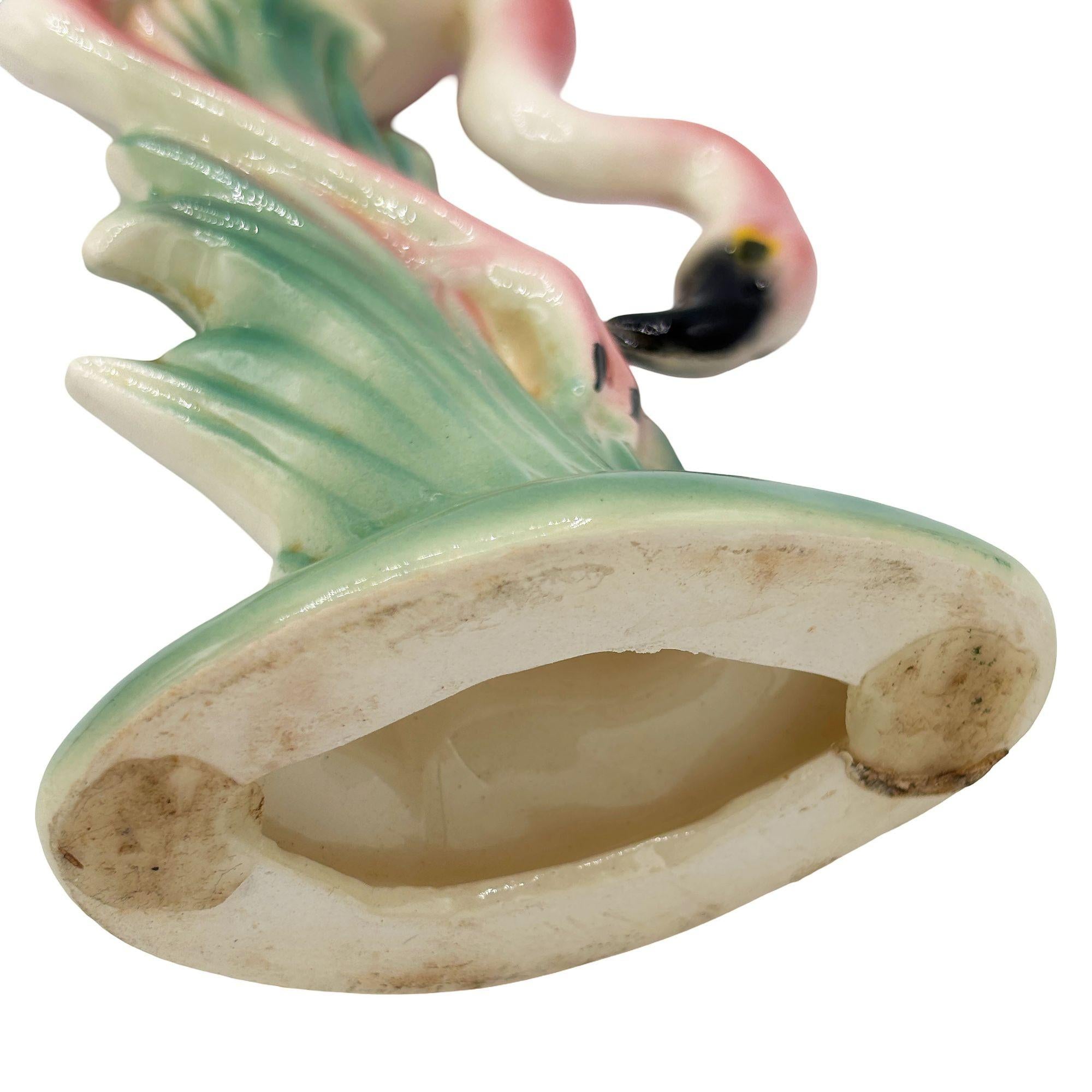 MCM California Pottery Ceramic Searcher Tropical Pink Flamingo Figurine Statue For Sale 6