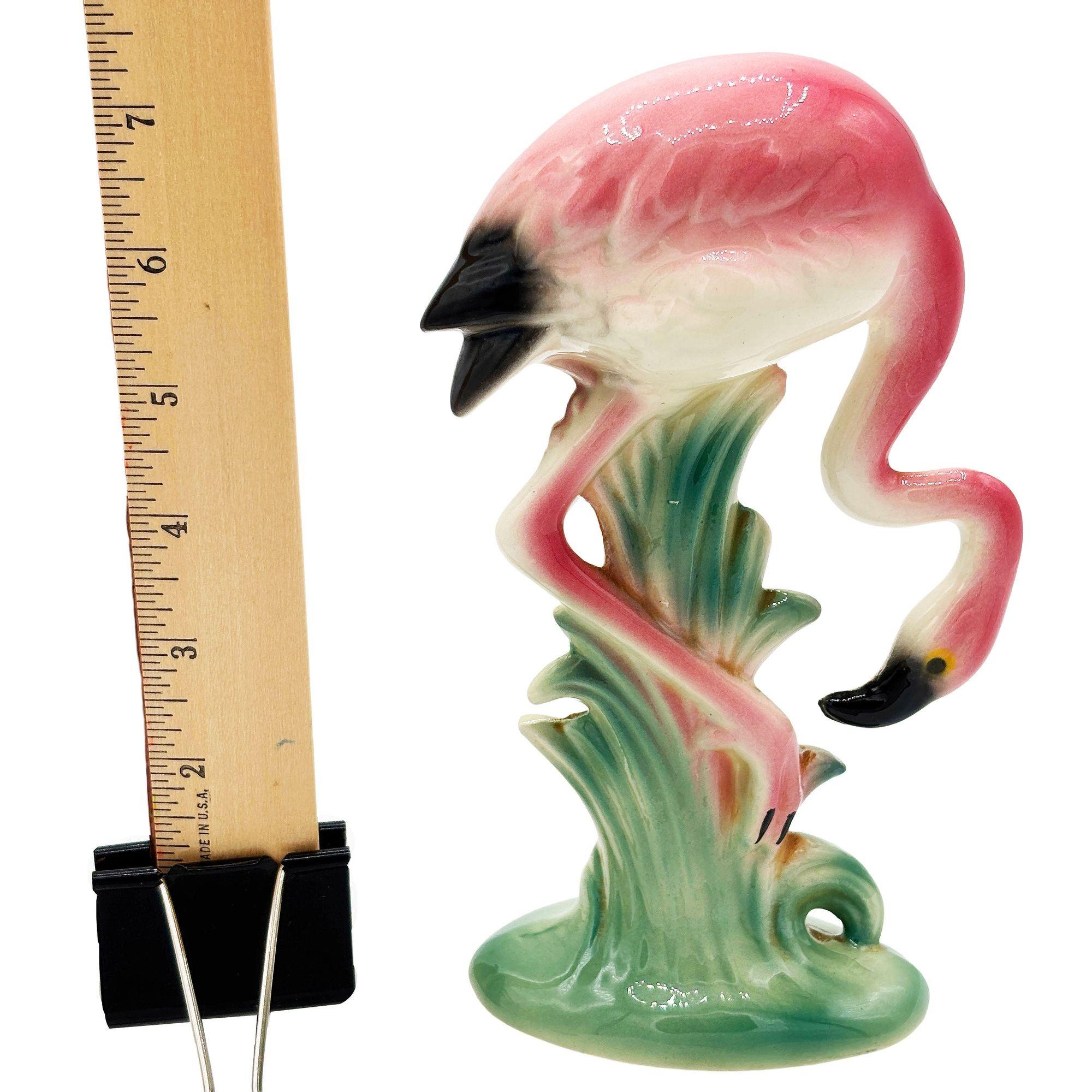 MCM California Pottery Ceramic Searcher Tropical Pink Flamingo Figurine Statue For Sale 7